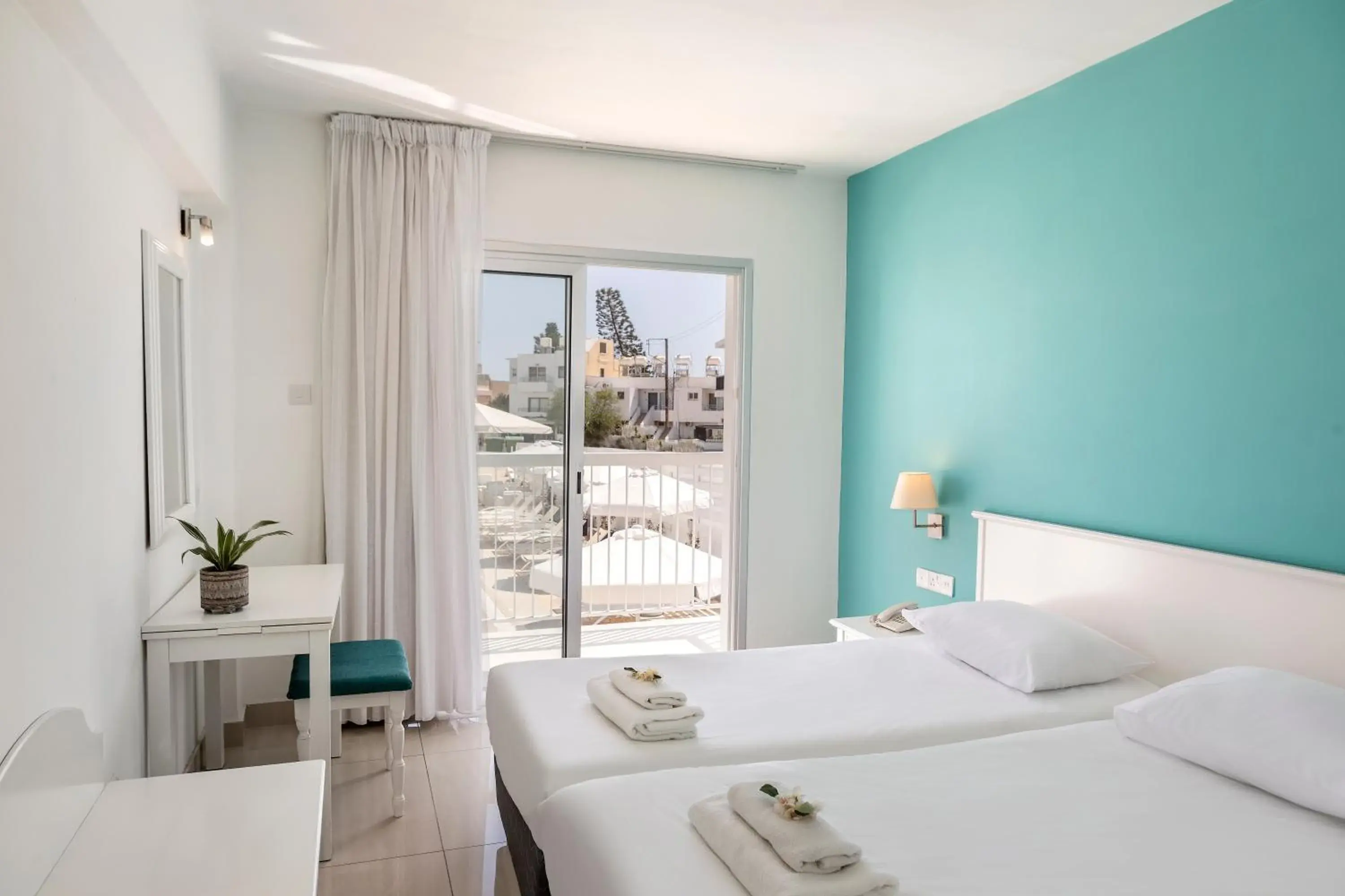 View (from property/room), Bed in Mia Hotel Apartment View (from property/room), Bed in Mia Hotel Apartment