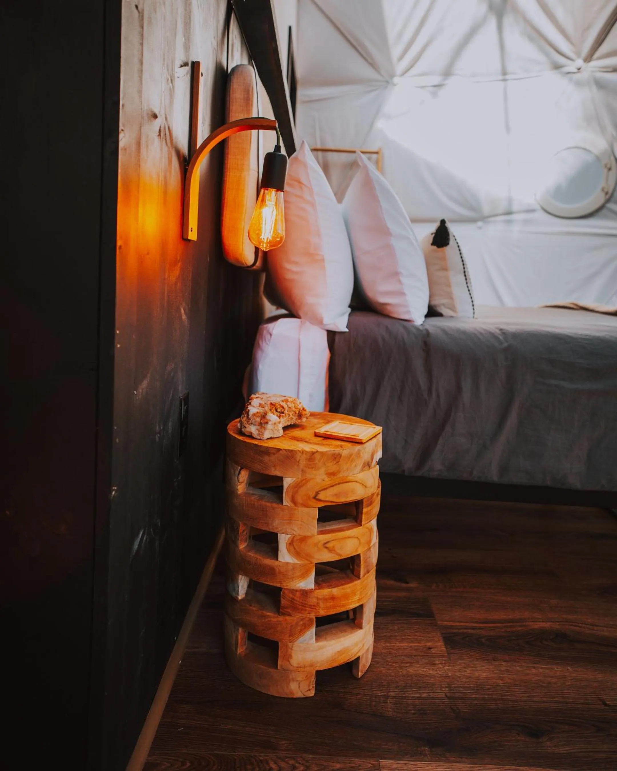 Bed in Starlight Haven Hot Springs