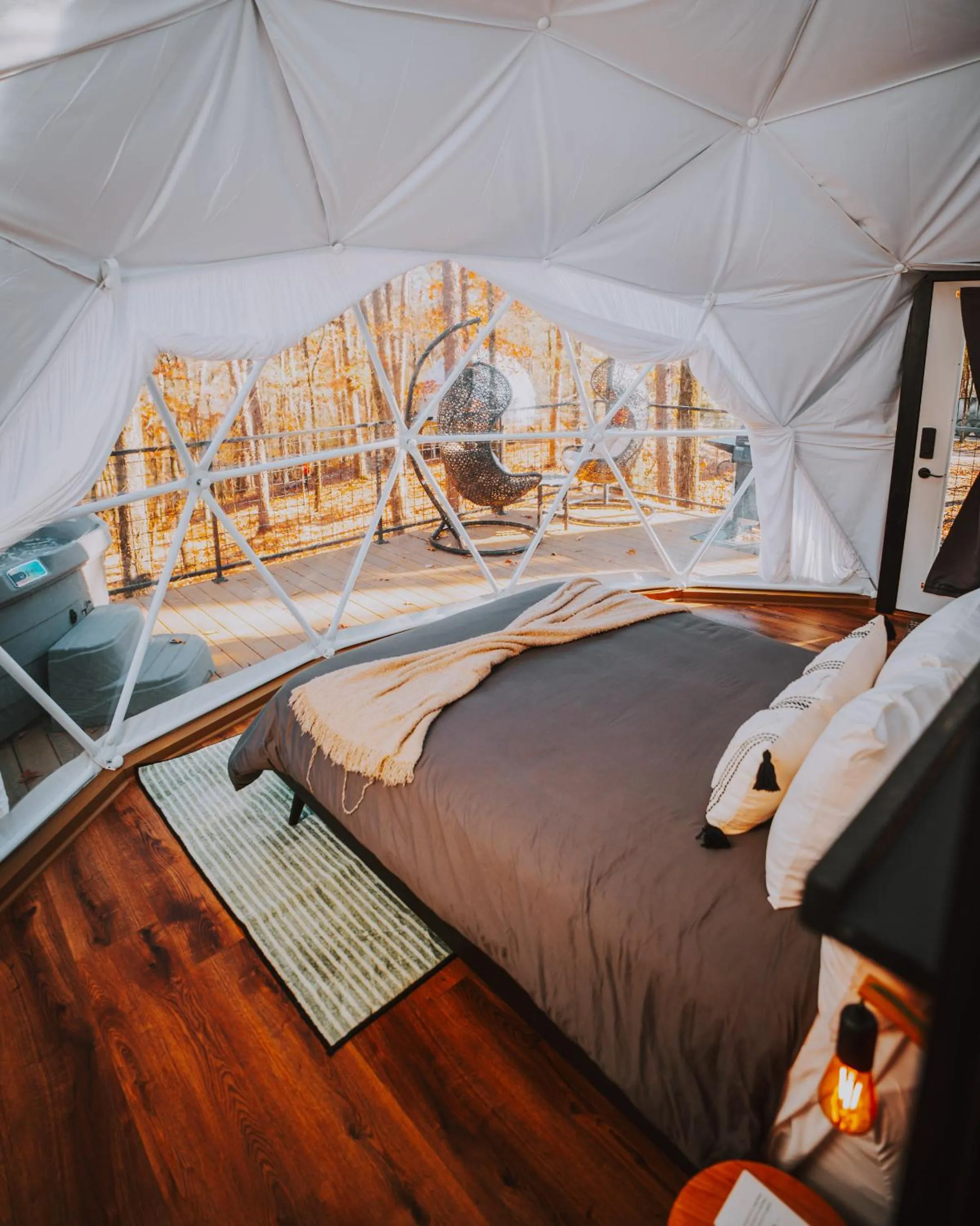 Bed in Starlight Haven Hot Springs