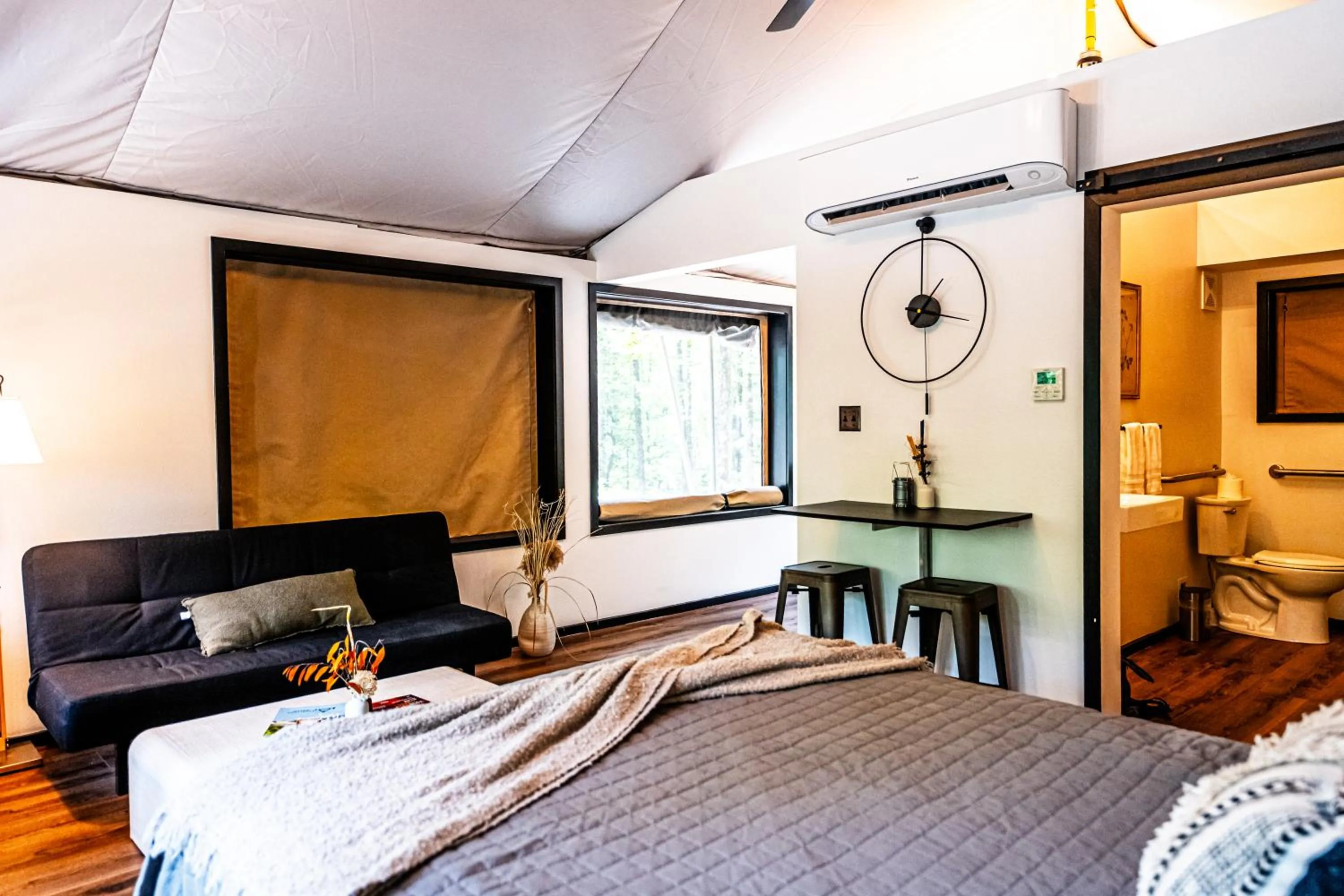 Bed in Starlight Haven Hot Springs