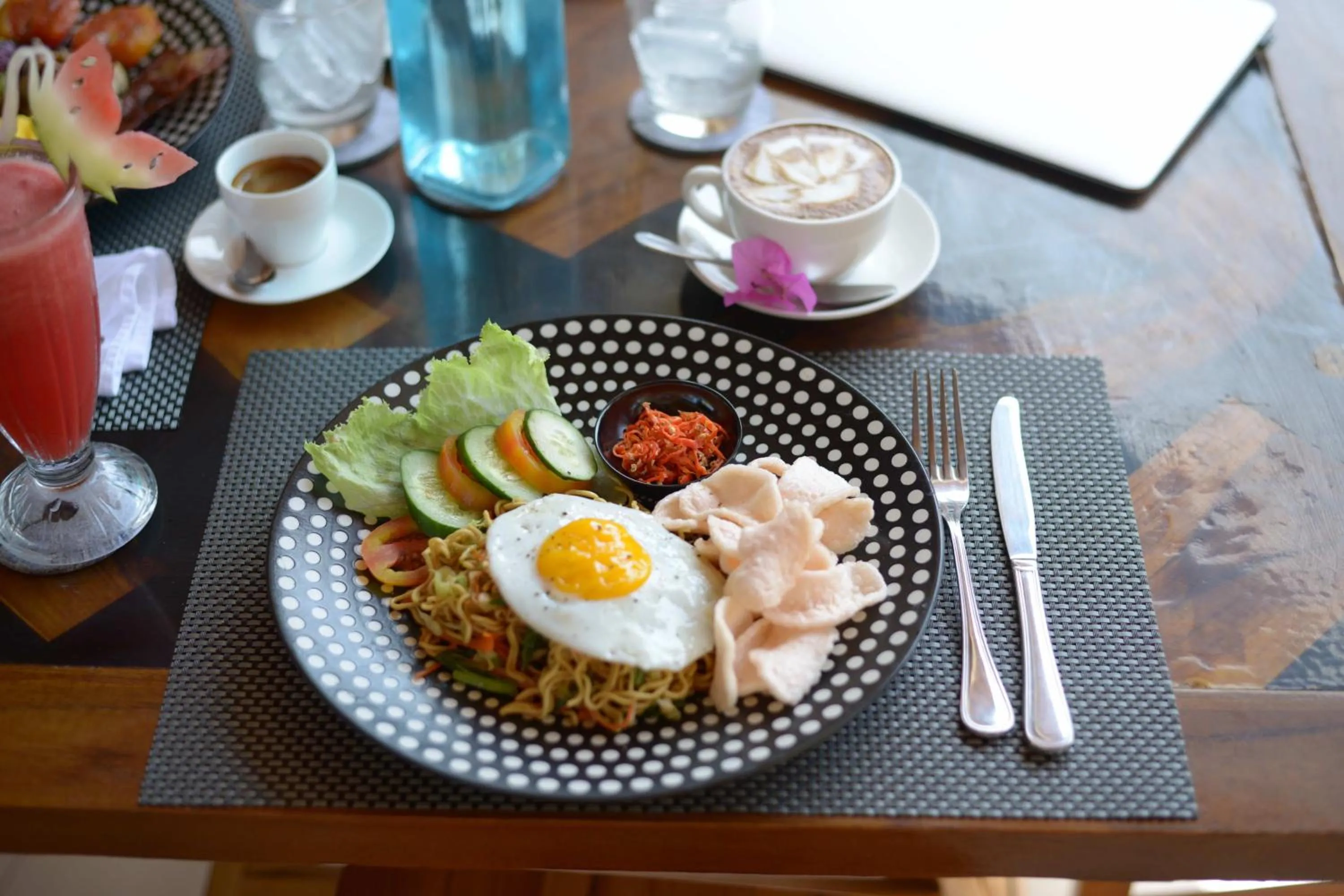 Food and drinks in Villa Casablanca Surf Keramas