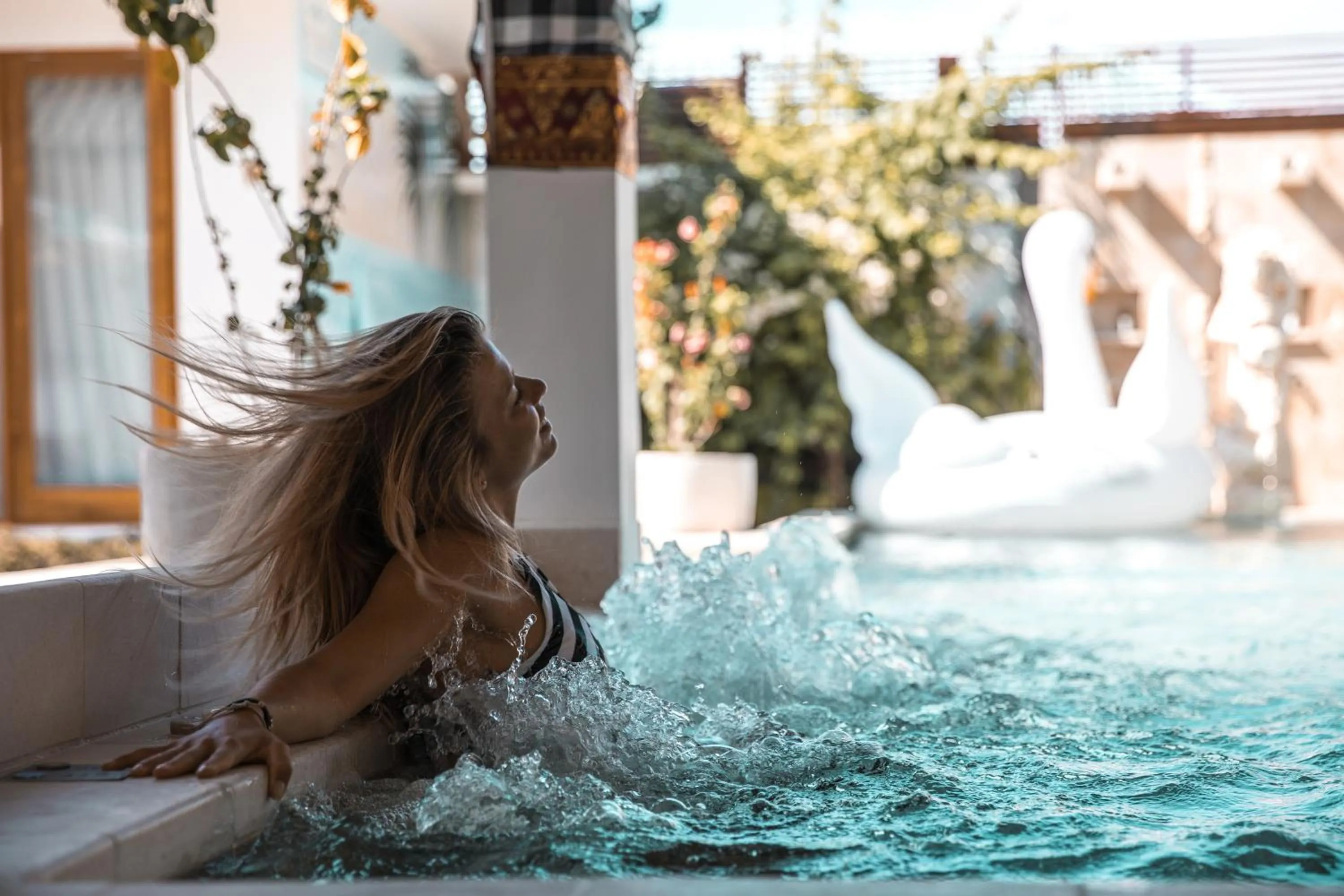 Swimming pool in Villa Casablanca Surf Keramas