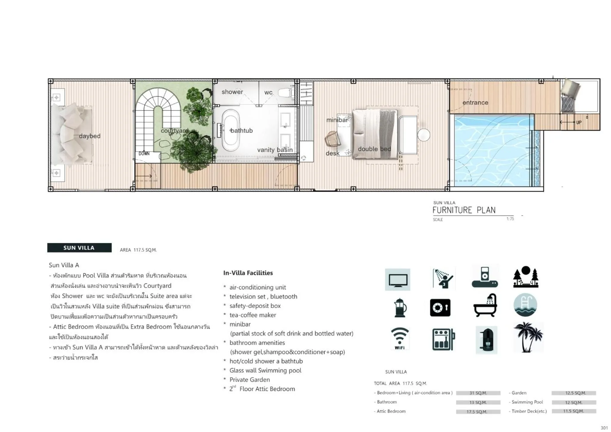 Floor plan in Irene Pool Villa Resort, Koh Lipe