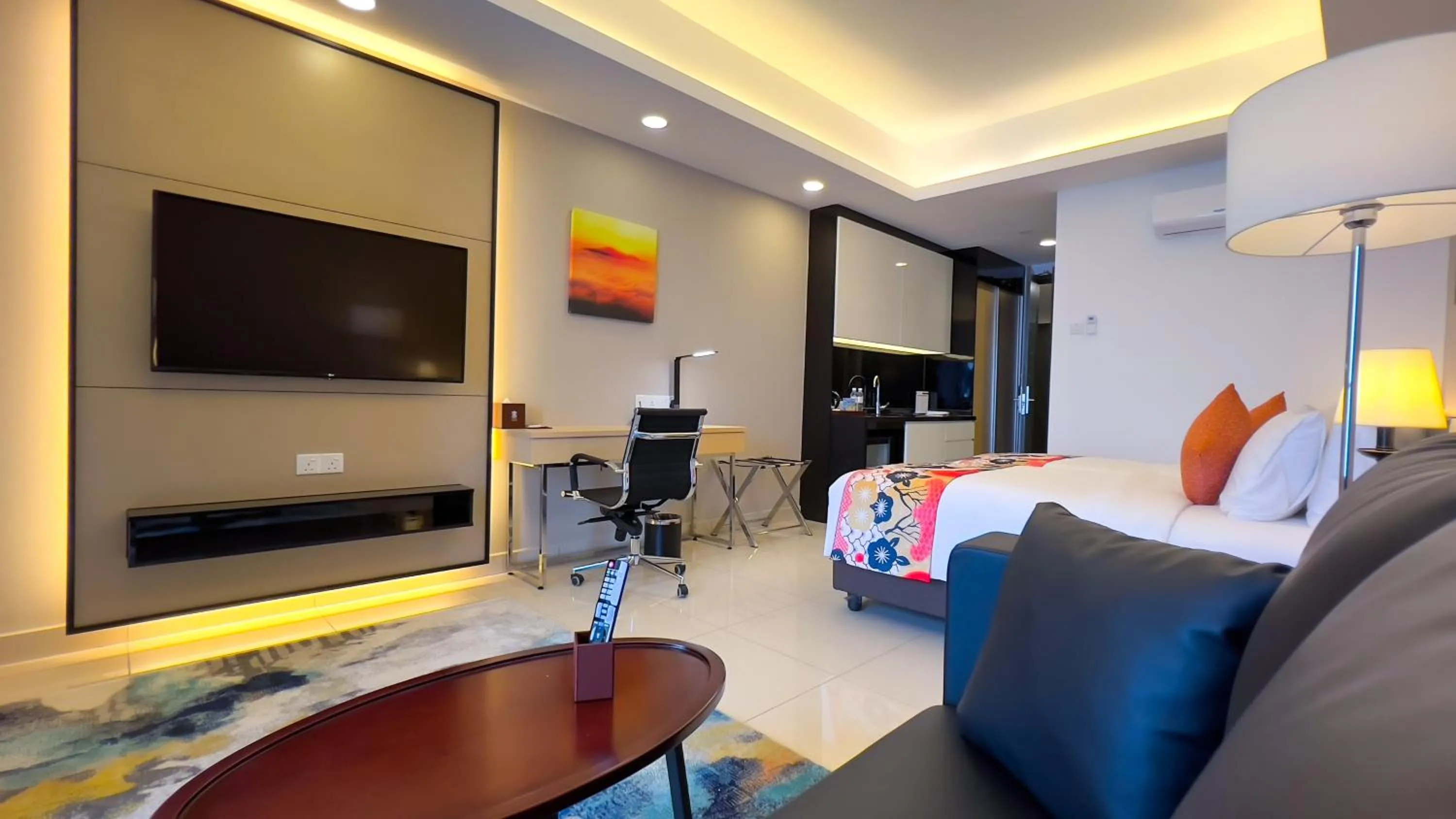 Bed in The Yanné, Onsen Hotel