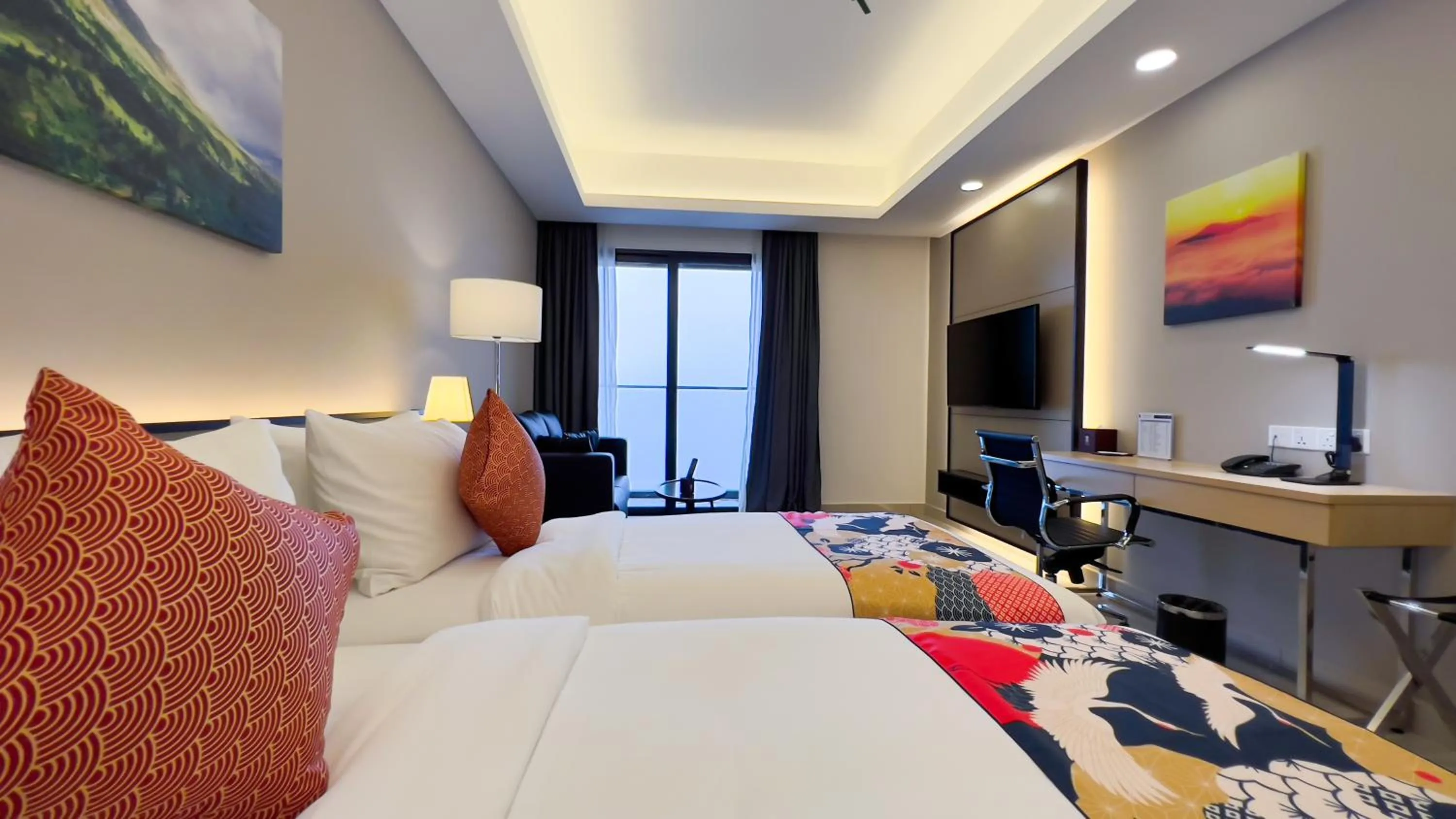 Bed in The Yanné, Onsen Hotel