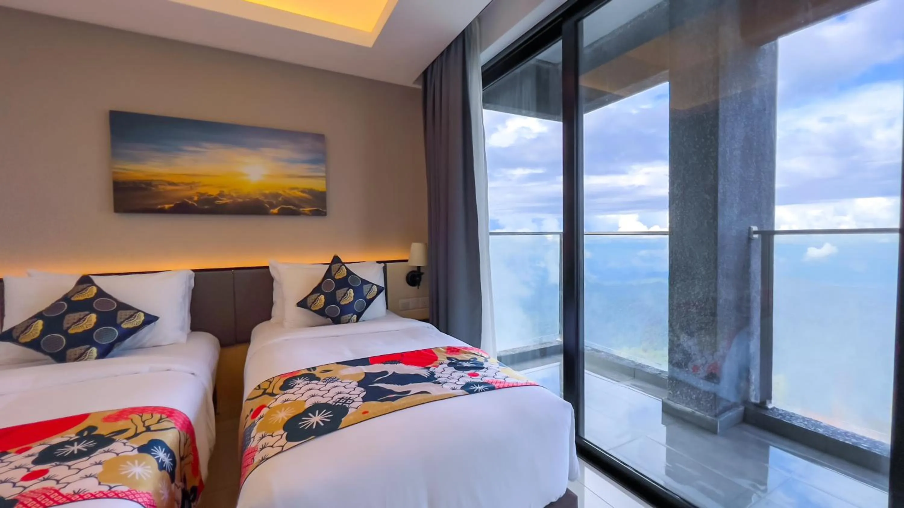 Bed in The Yanné, Onsen Hotel