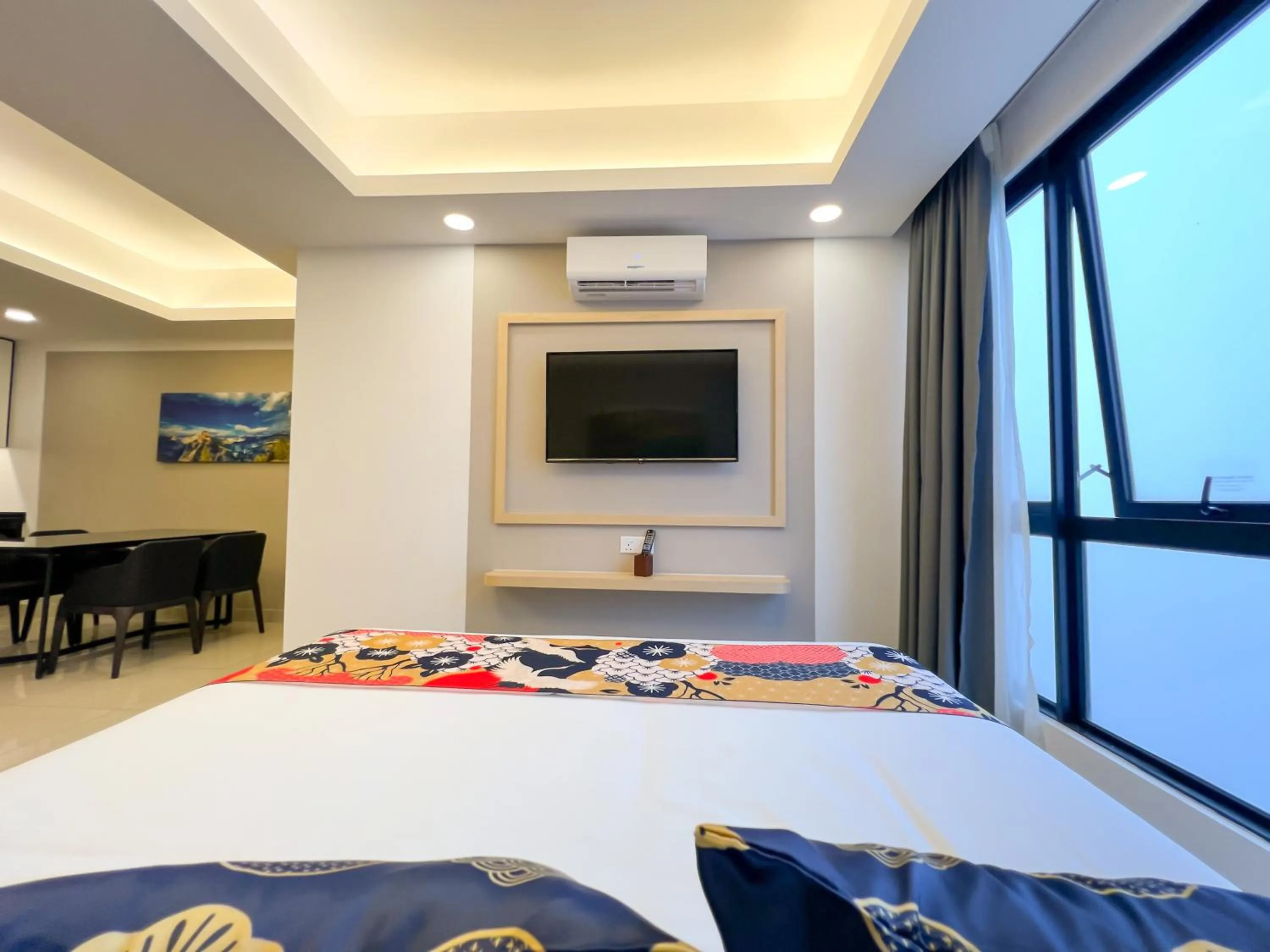 Bed in The Yanné, Onsen Hotel