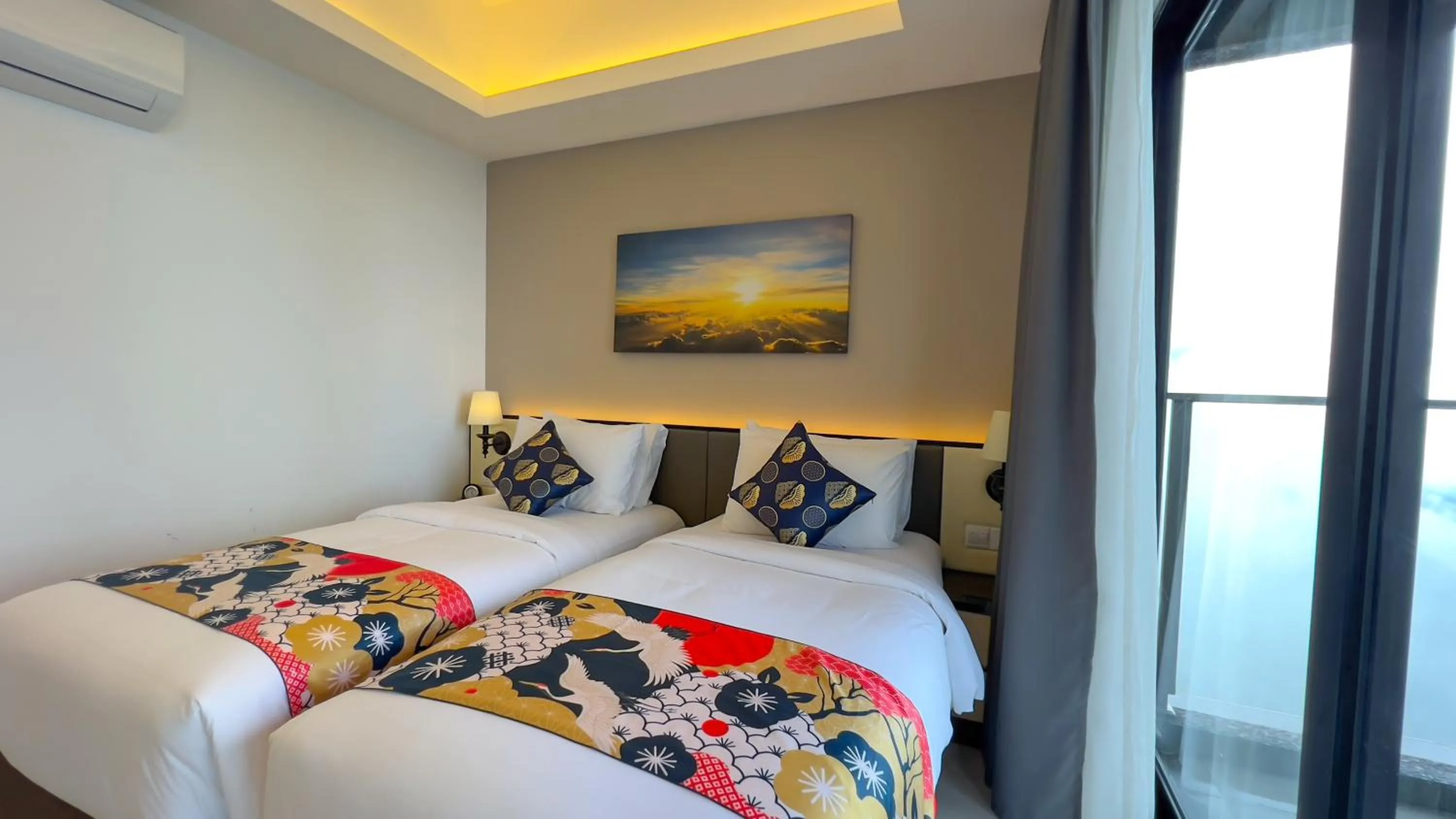 Bed in The Yanné, Onsen Hotel