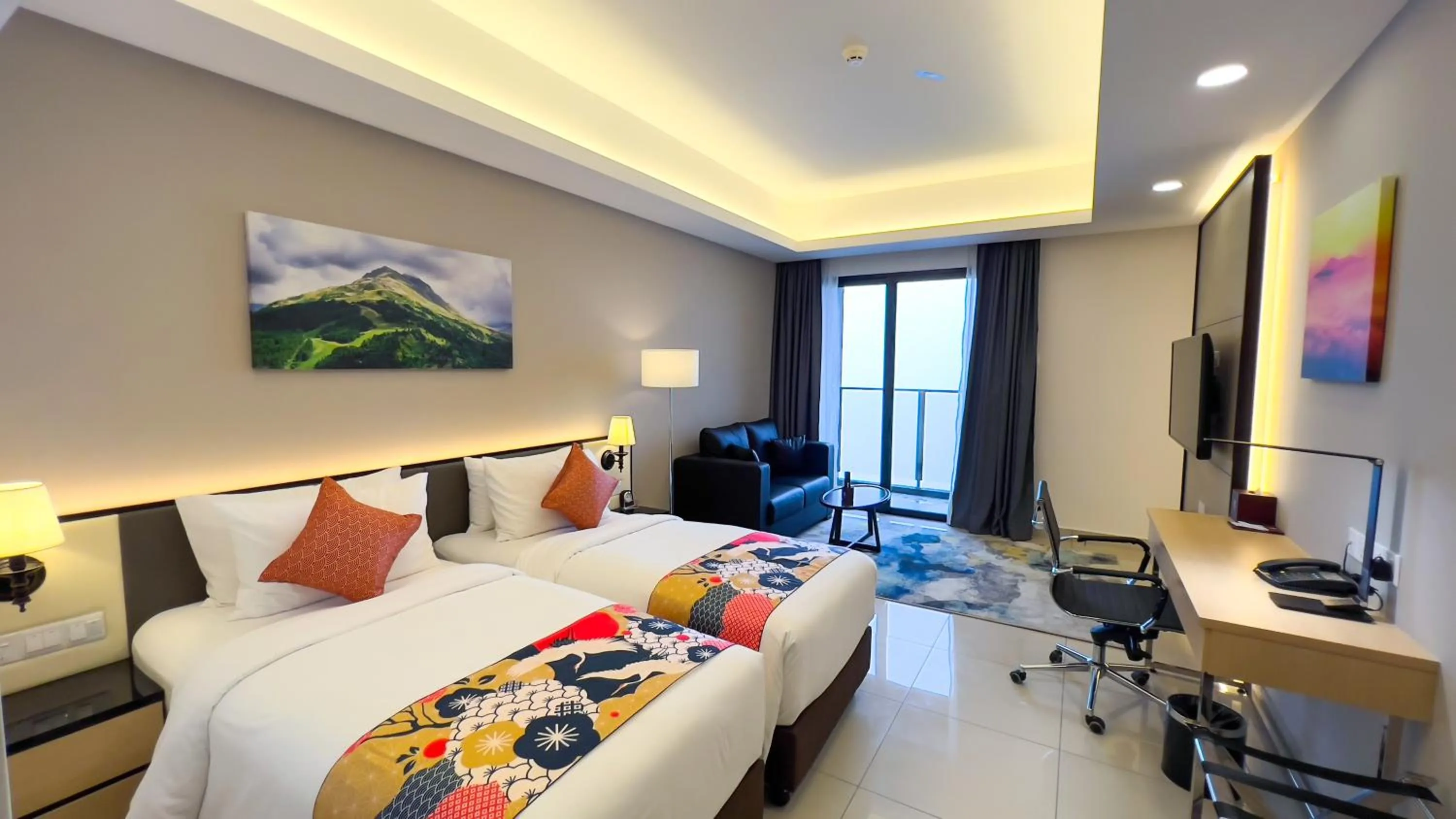 Bed in The Yanné, Onsen Hotel