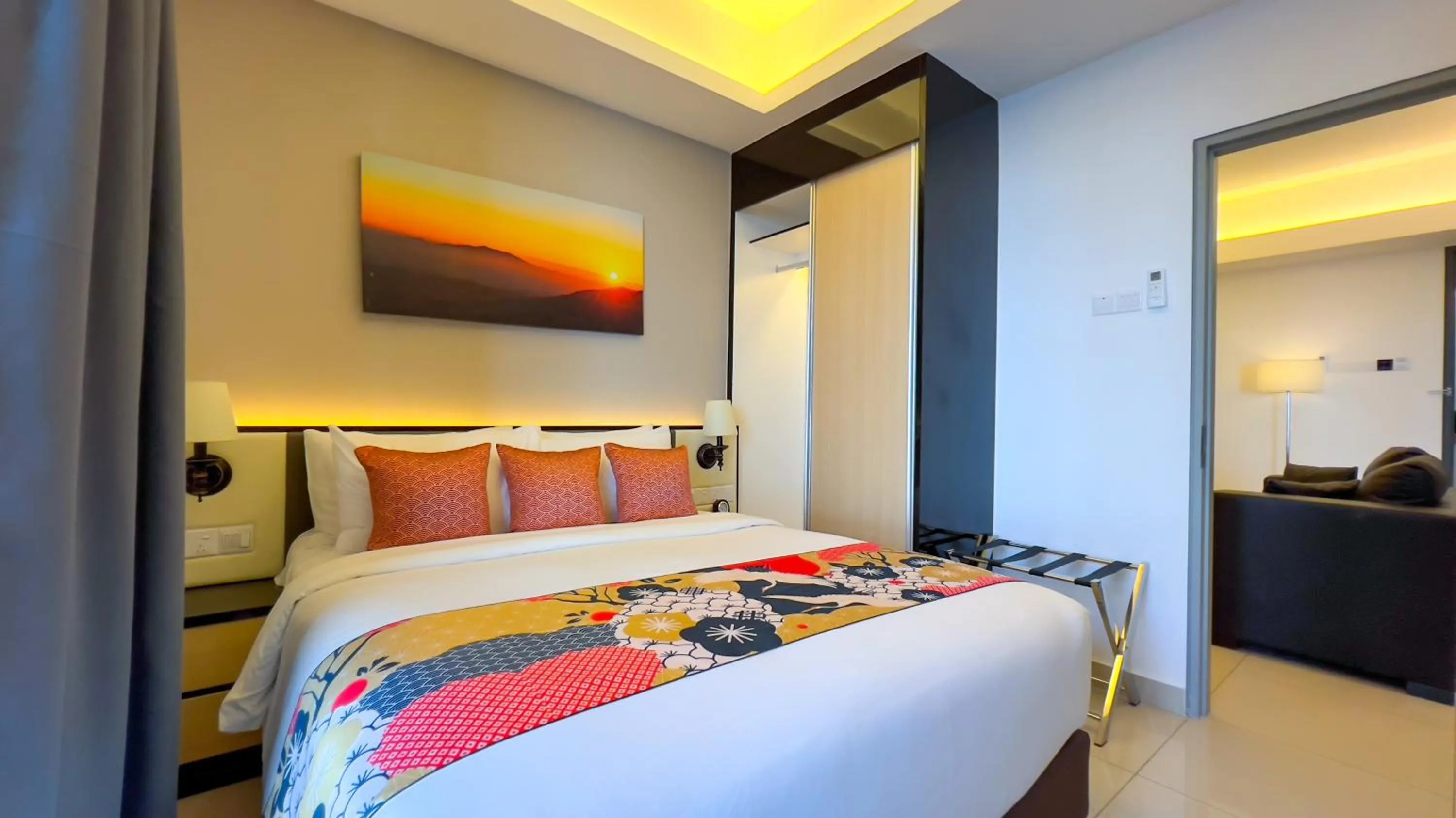 Bed in The Yanné, Onsen Hotel