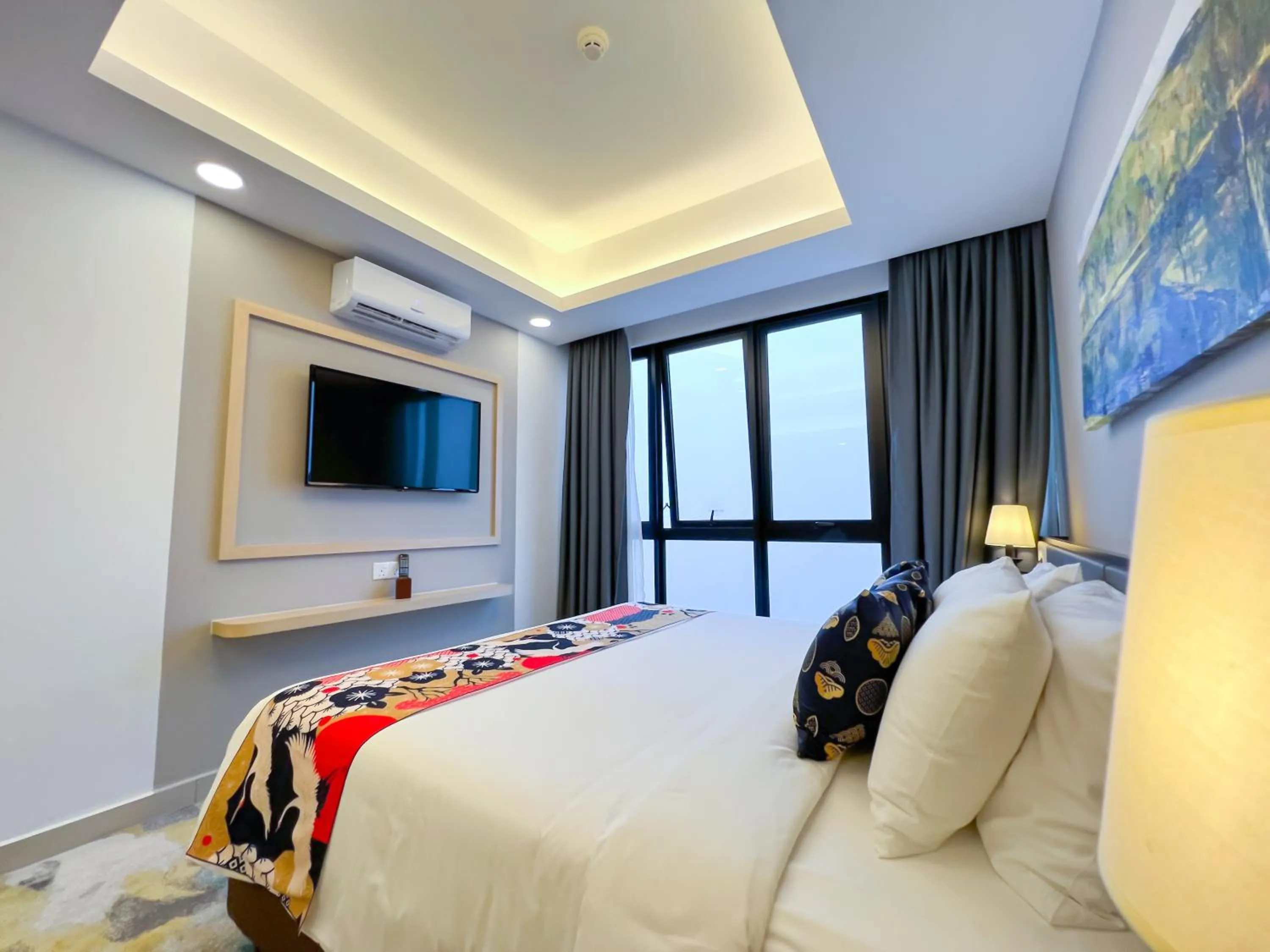 Bed in The Yanné, Onsen Hotel