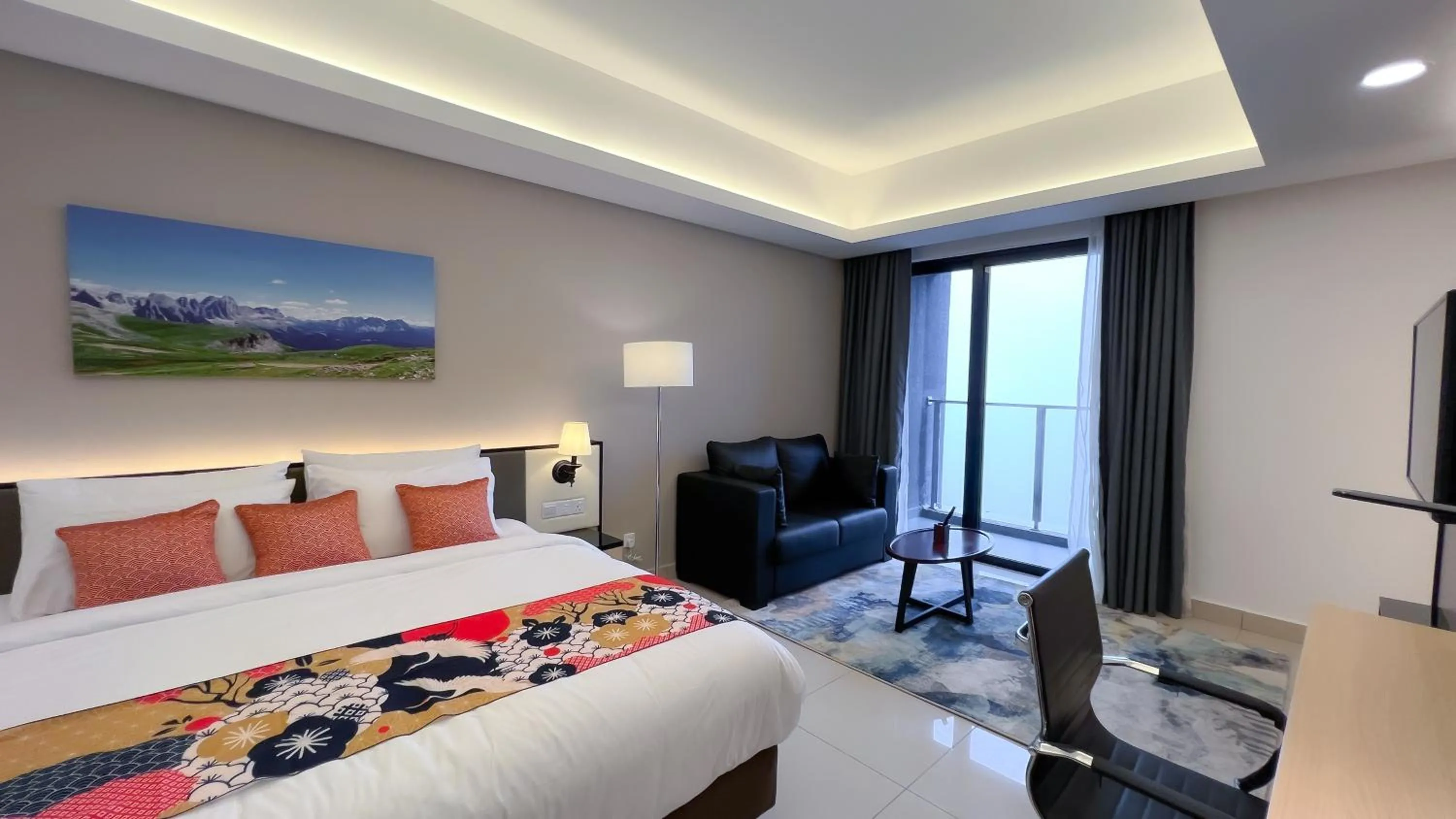 Bed in The Yanné, Onsen Hotel