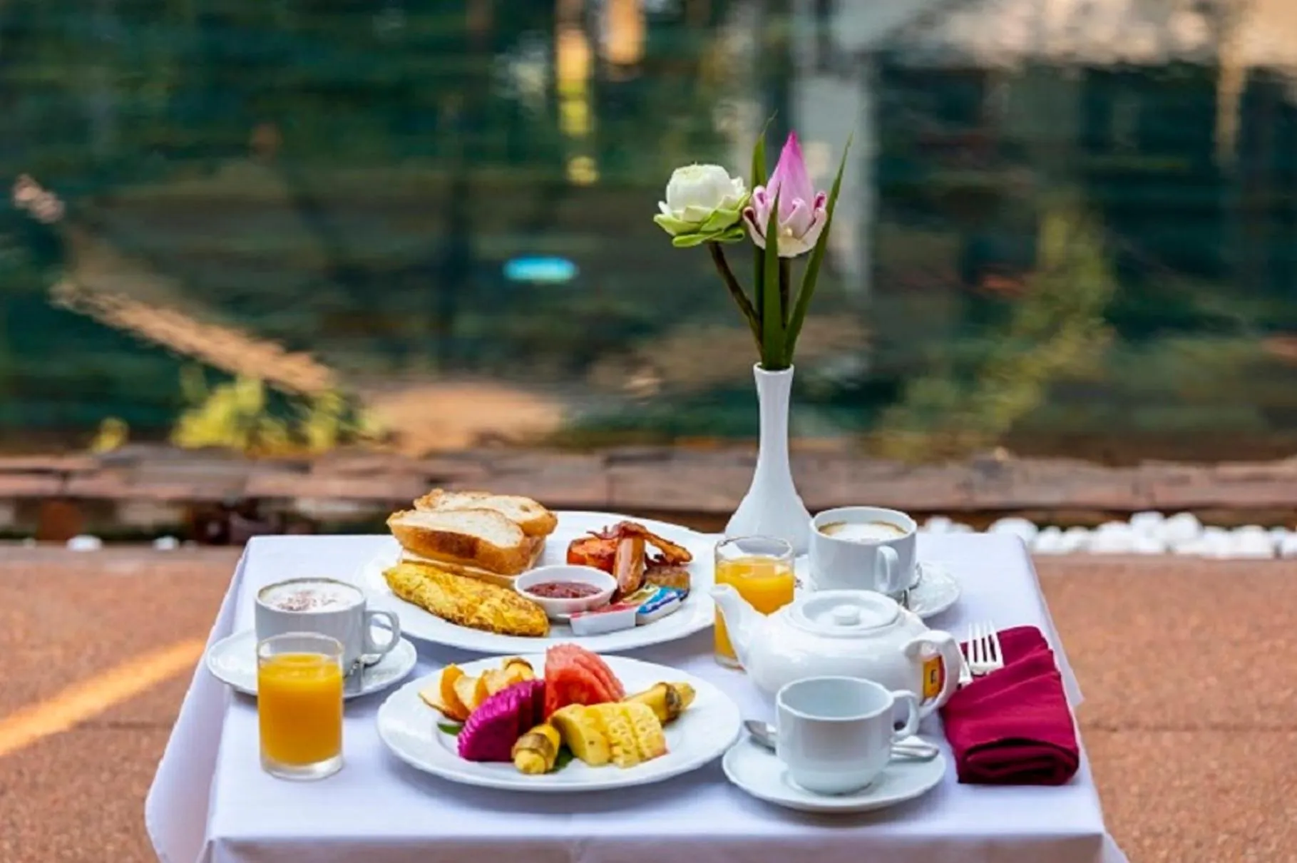 Breakfast in Apsara Greenland Boutique Villa & Resort