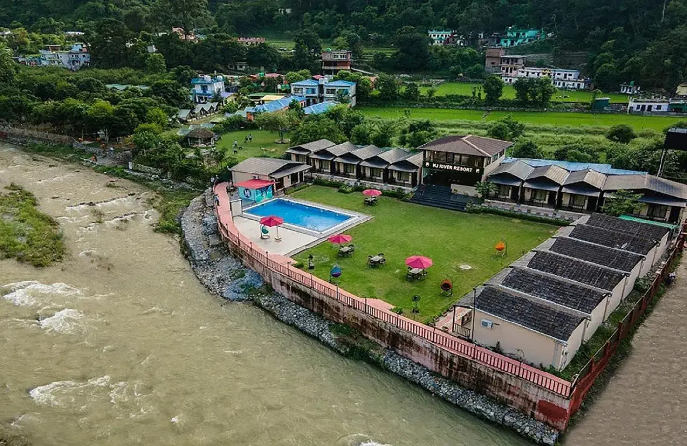 Property building in DLS MJ River Resort, Rishikesh Property building in DLS MJ River Resort, Rishikesh