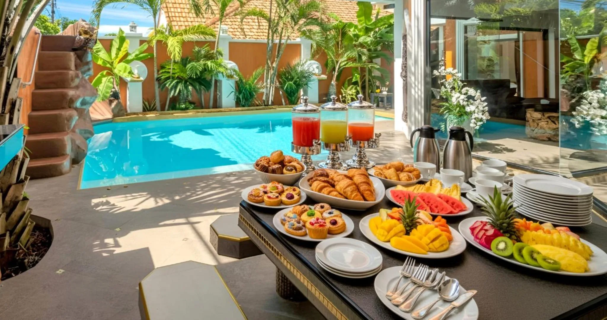 Patio in GOLDLAND Luxury Pool Villa Pattaya Walking Street 8 Bedrooms