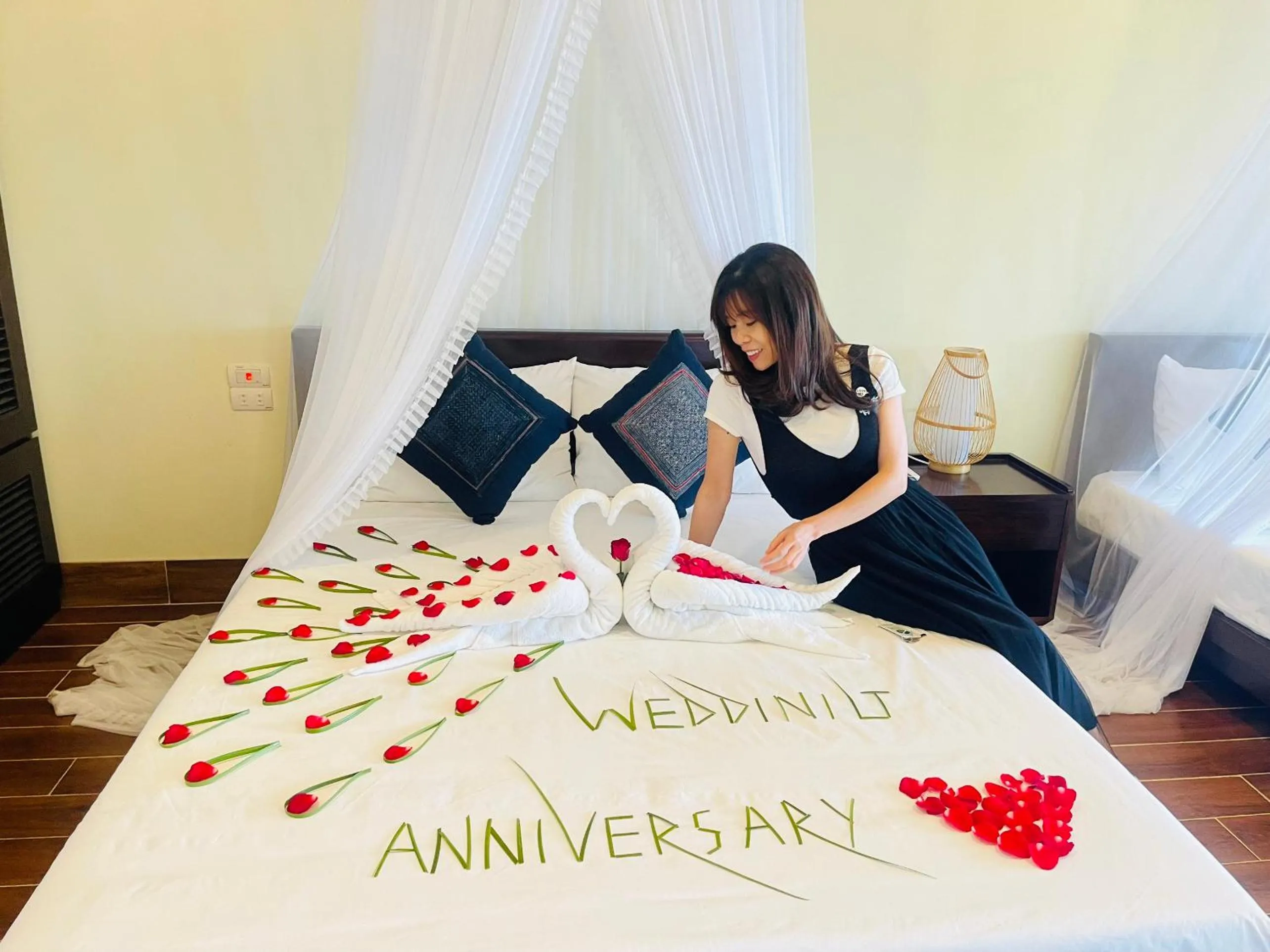 Bed in Ta Xua Ecolodge