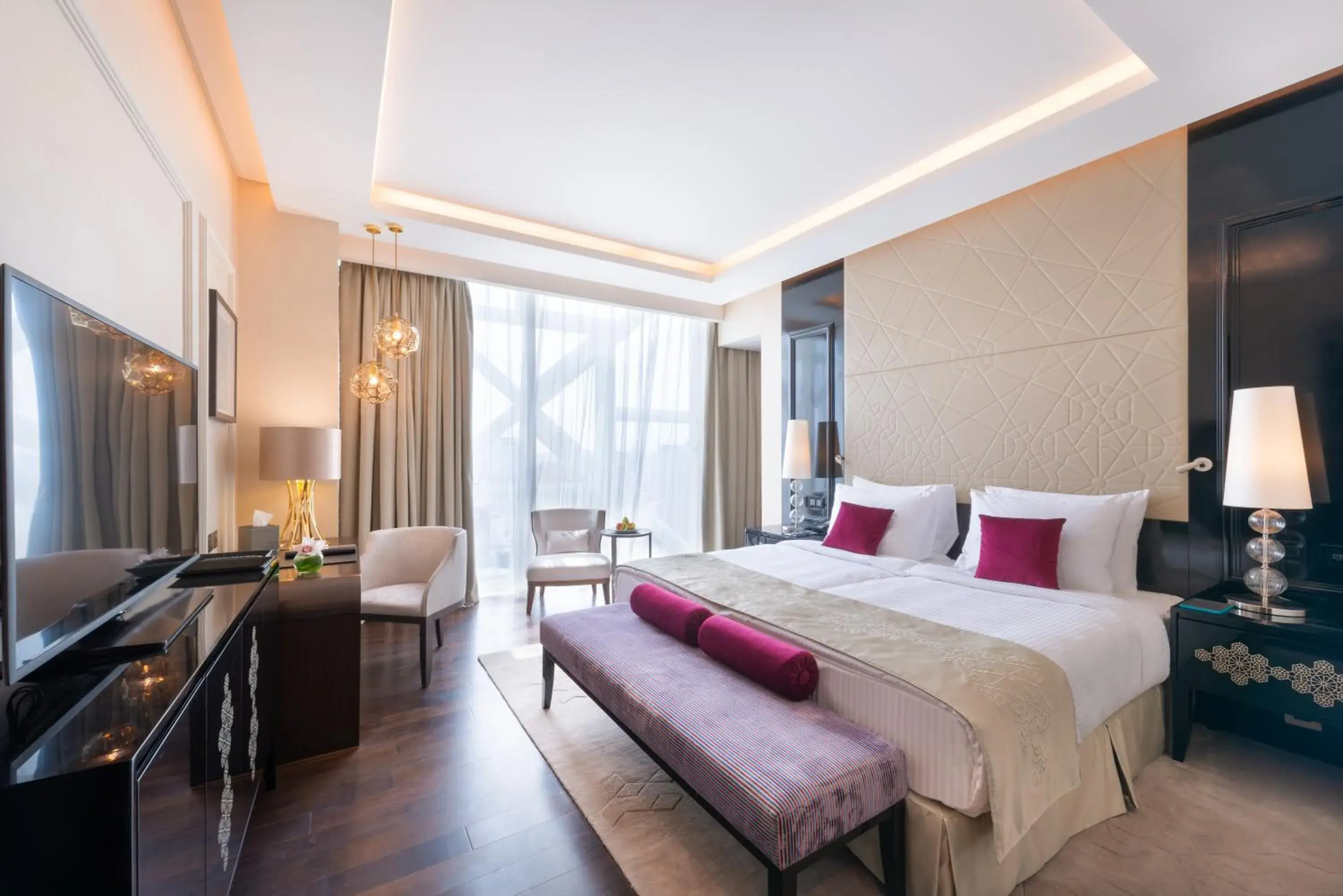 Communal lounge/ TV room, Bed in Shaza Doha Communal lounge/ TV room, Bed in Shaza Doha