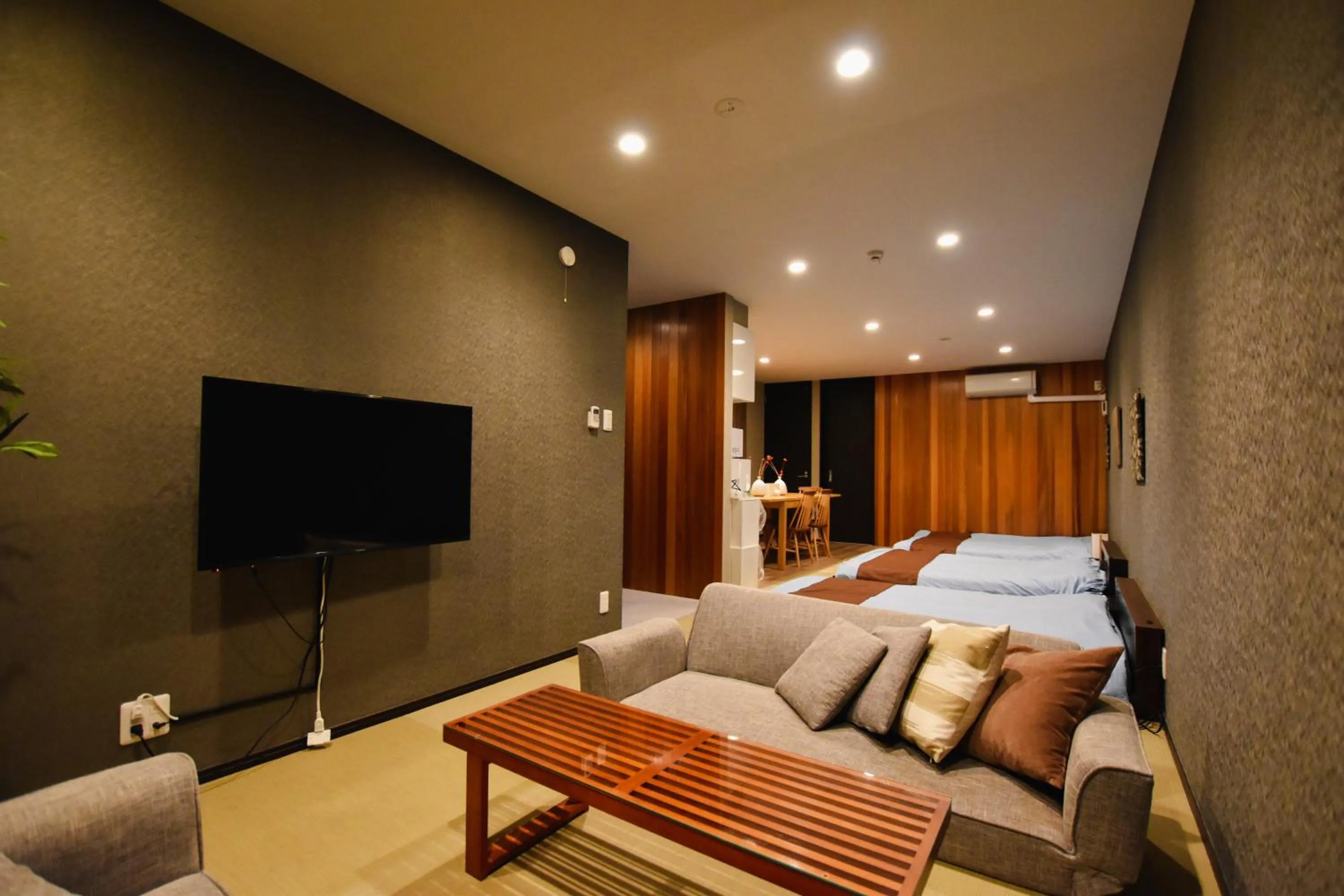 Living room, Bed in PrimeRoom別府 GRANMAJESTA