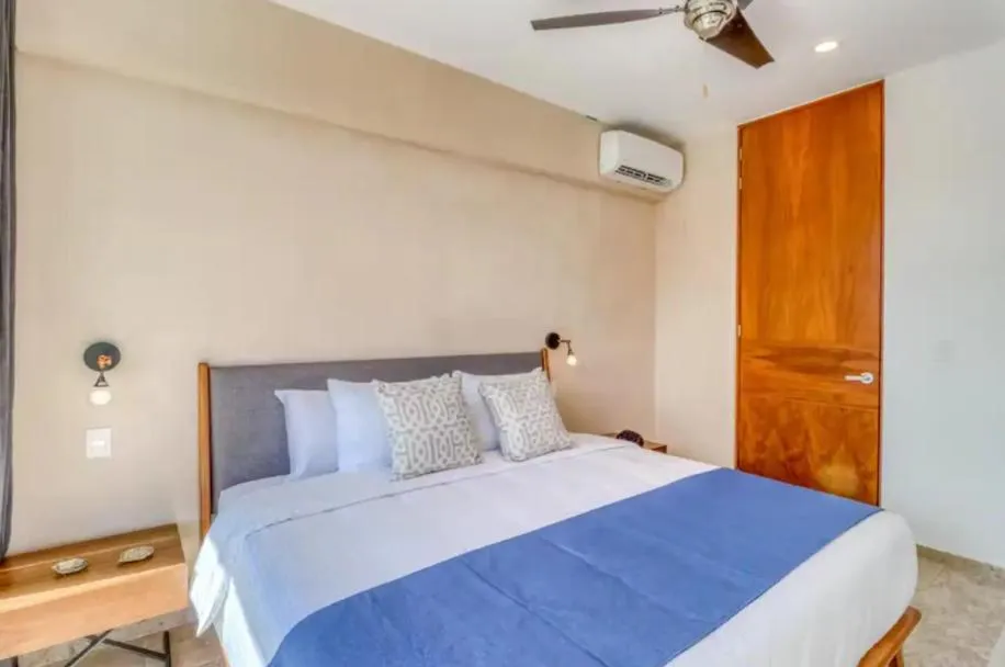 Bed in Amena Condo Tulum
