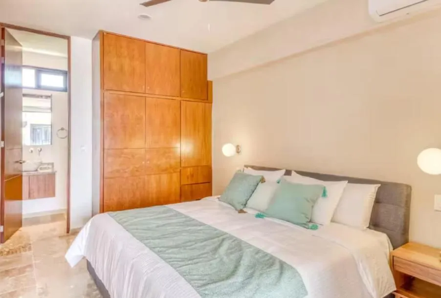 Bed in Amena Condo Tulum