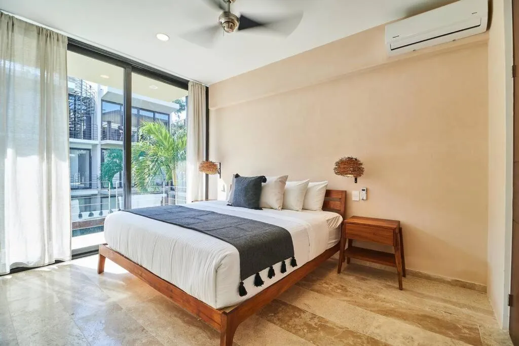 Bed in Amena Condo Tulum
