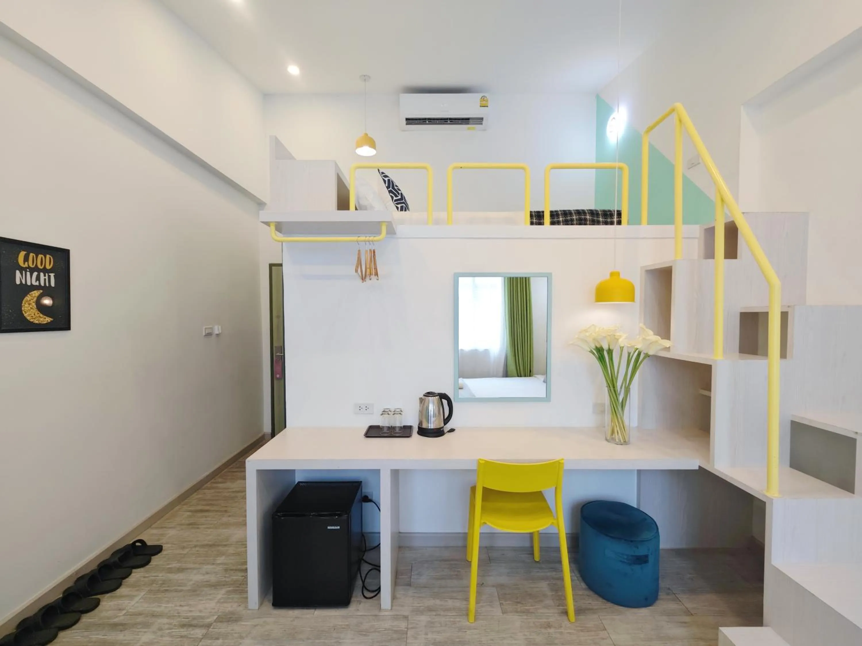 Seating area in Ostay Asoke Bangkok