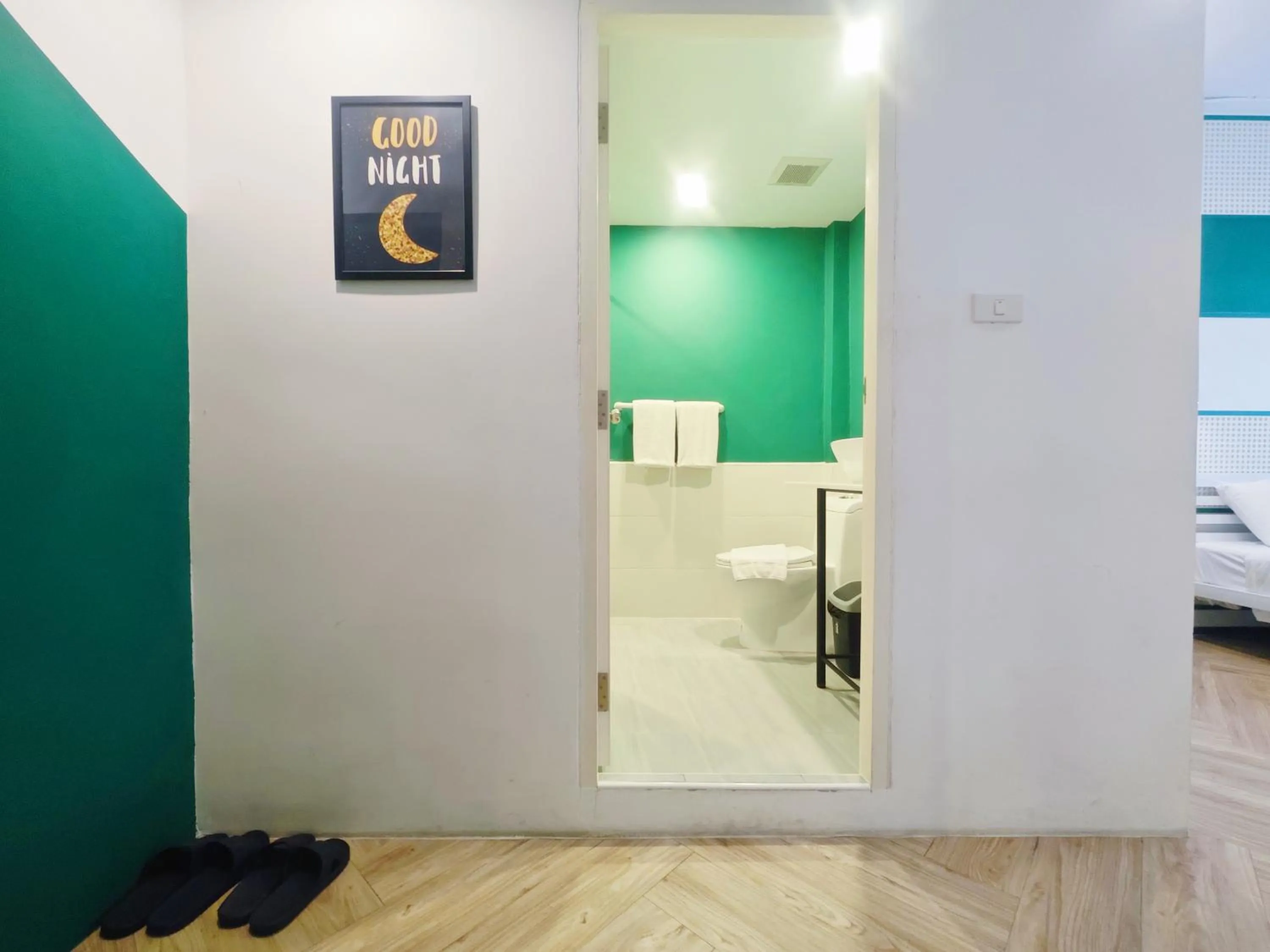 Bathroom, Bed in Ostay Asoke Bangkok