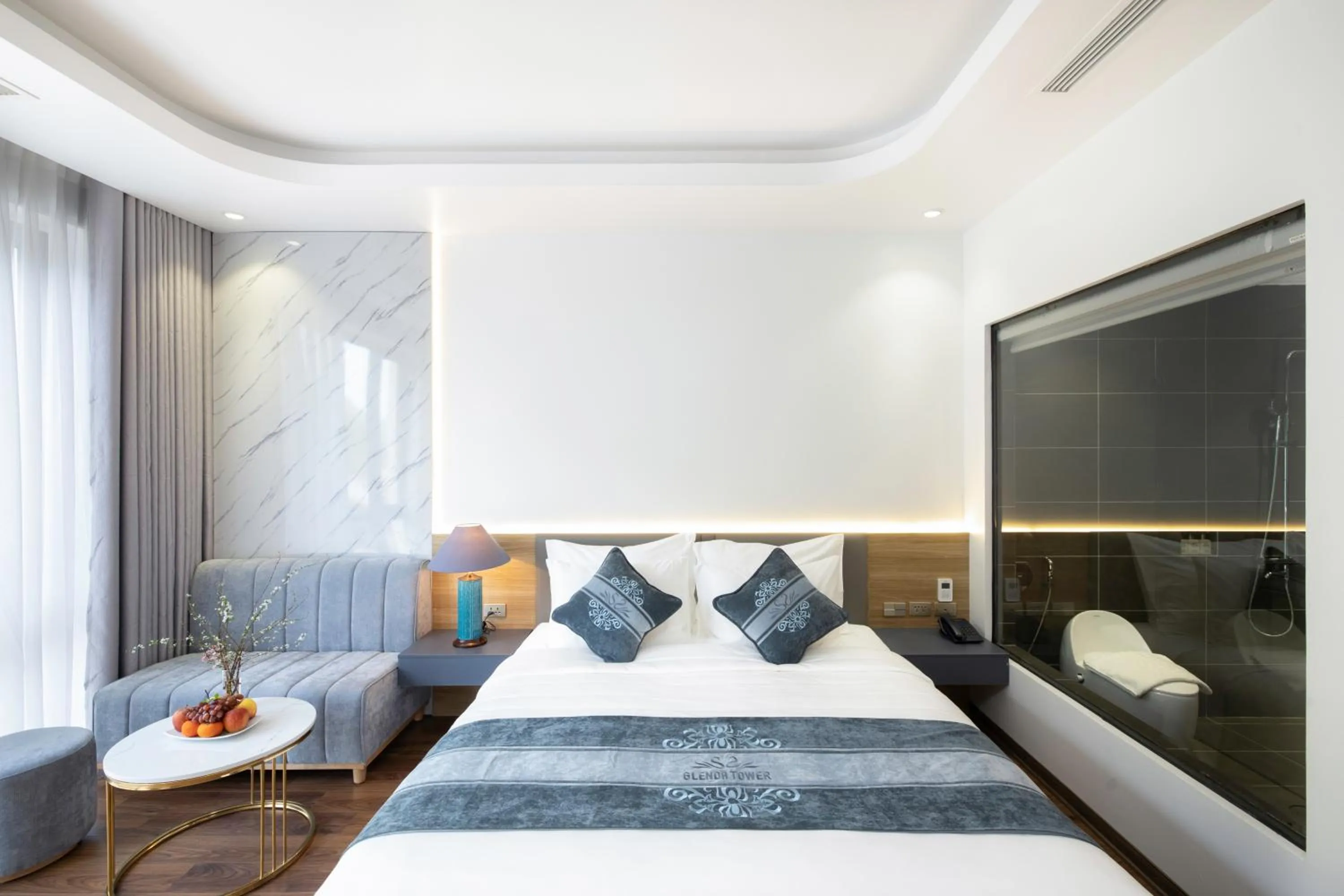 Photo of the whole room, Bed in Glenda Tower Moc Chau Hotel