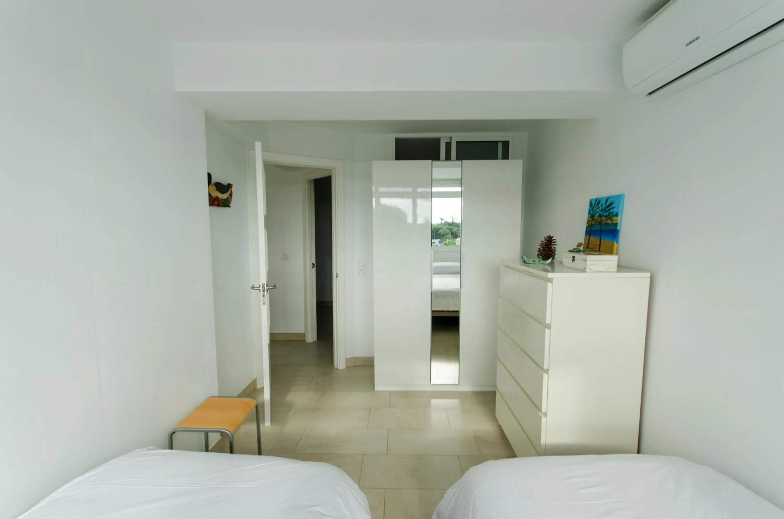 Bedroom, Bed in Holiday apartment with direct sea promenade access