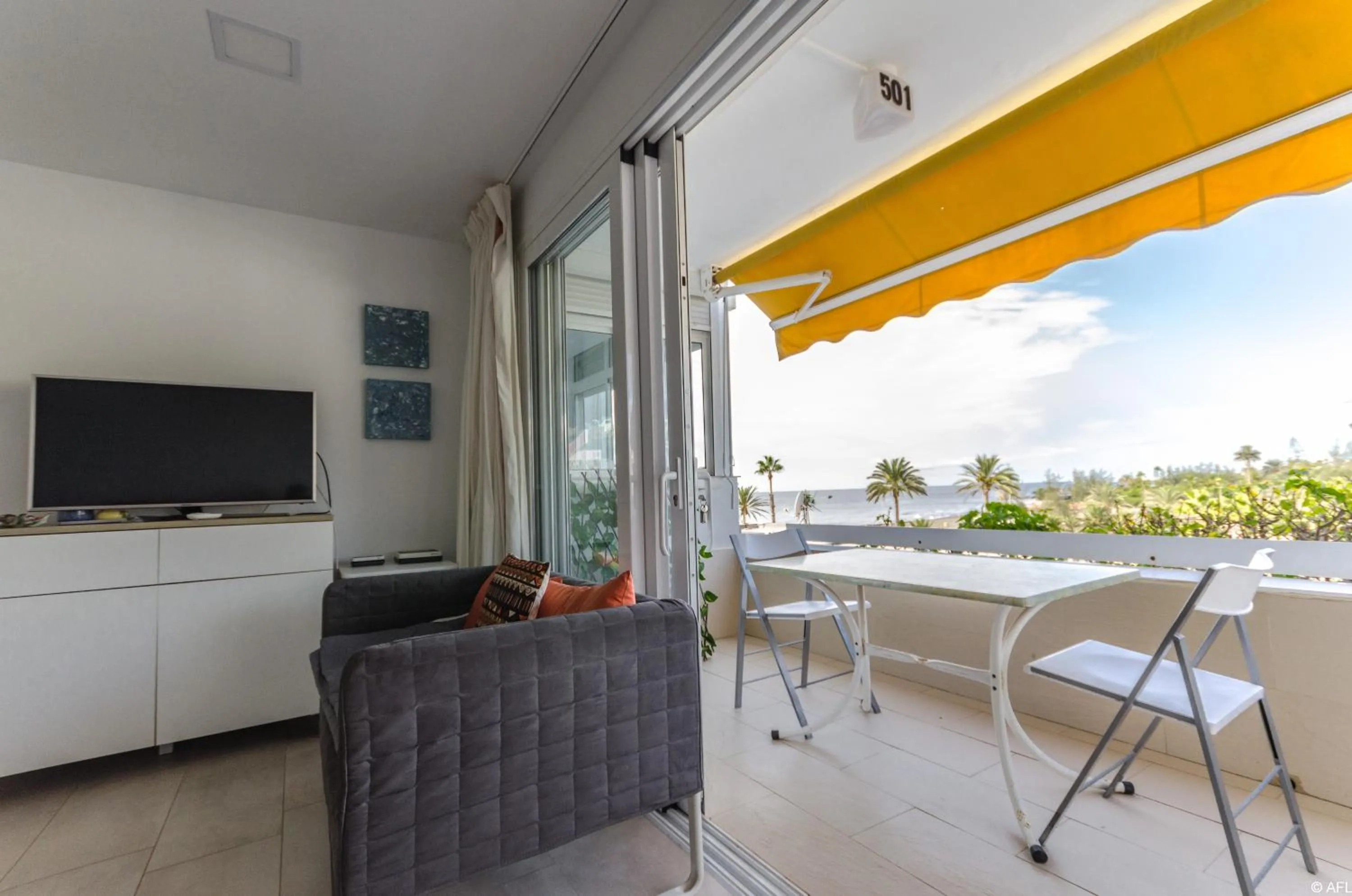 Balcony/Terrace in Holiday apartment with direct sea promenade access