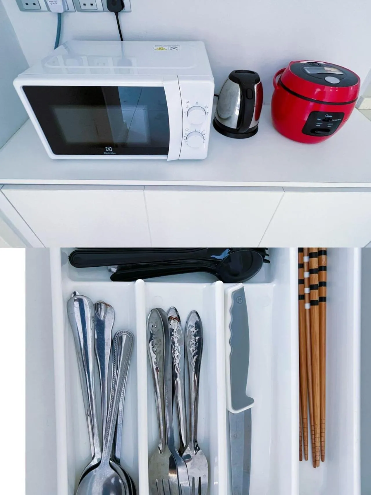 Kitchen or kitchenette in Haiya homestay Imago Shopping Mall 海雅民宿Imago购物 广场