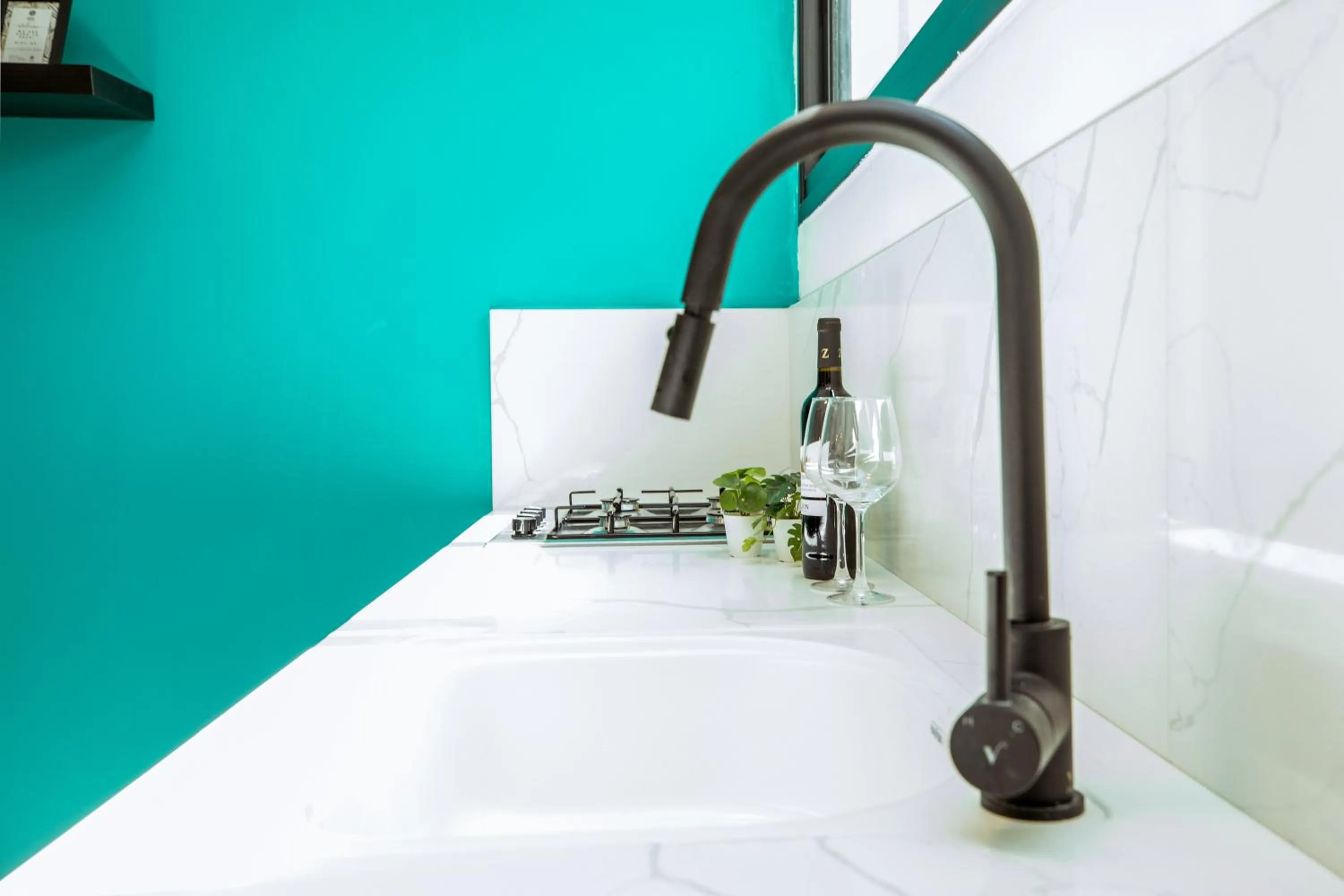 Kitchen or kitchenette in Herzl Boutique Hotel & Apartments by Domus