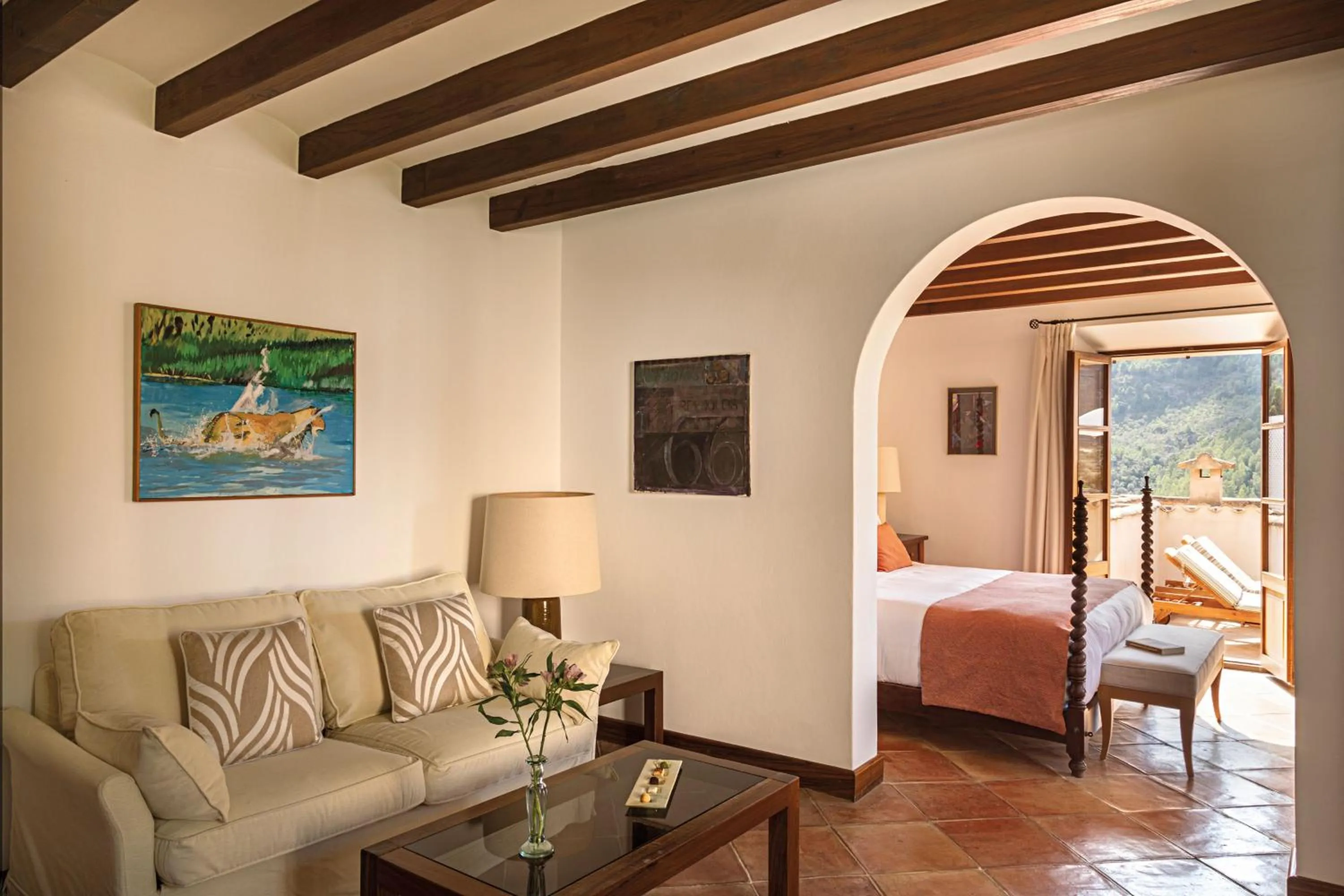Living room, Bed in La Residencia, A Belmond Hotel, Mallorca
