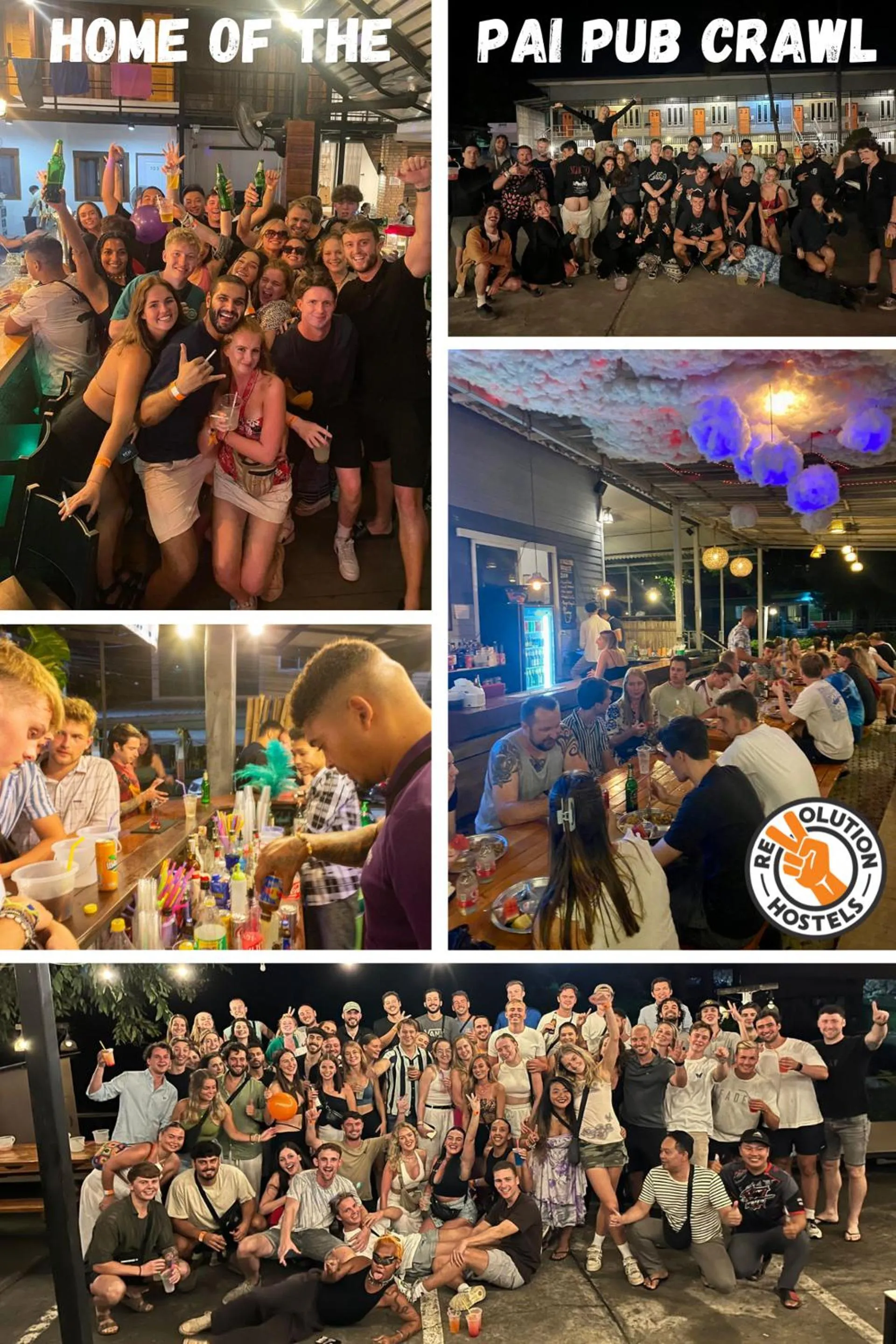 Evening entertainment in Revolution Hostel Pai