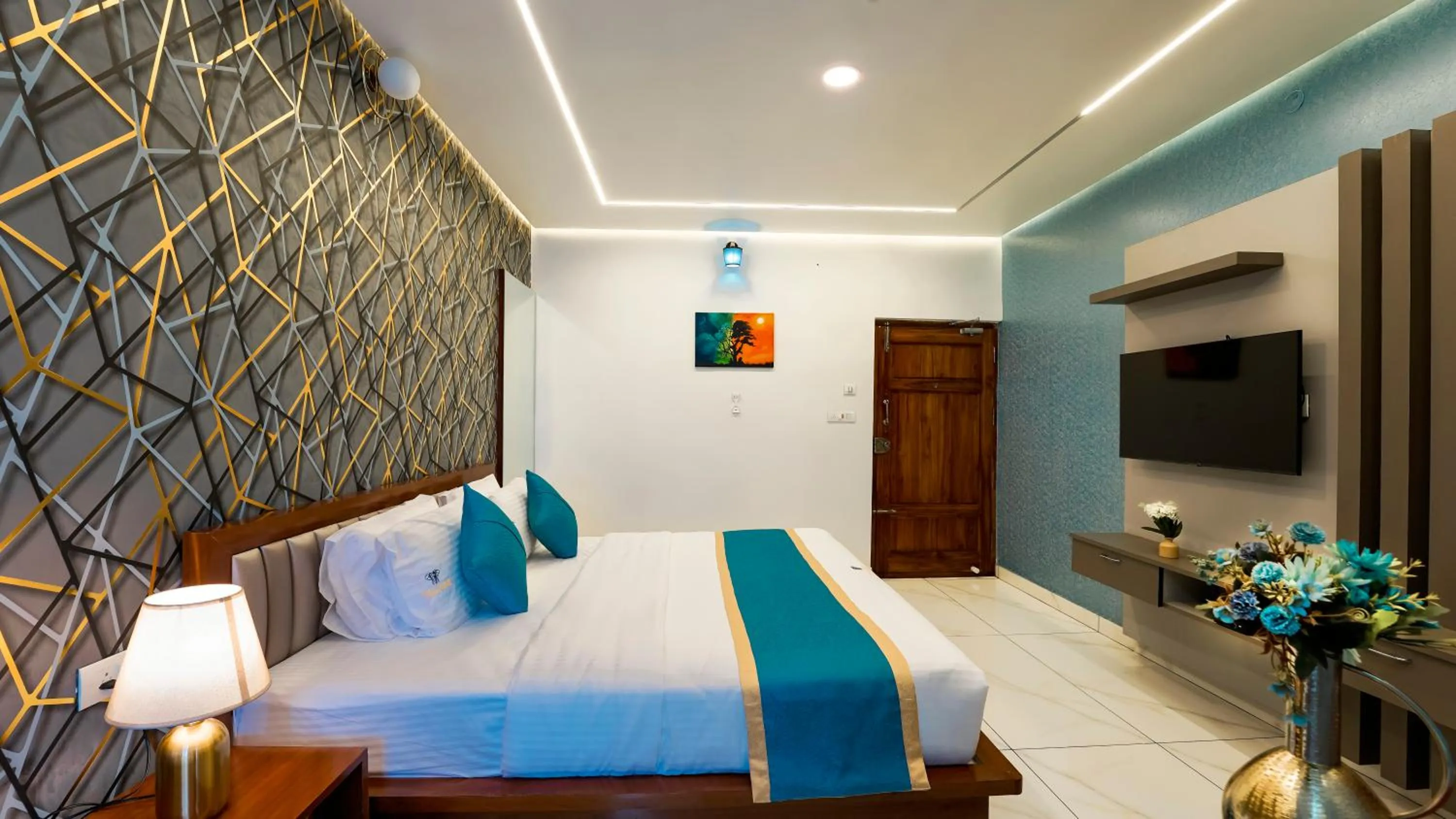 Bed in Royal Tusker Luxury Service Apartments