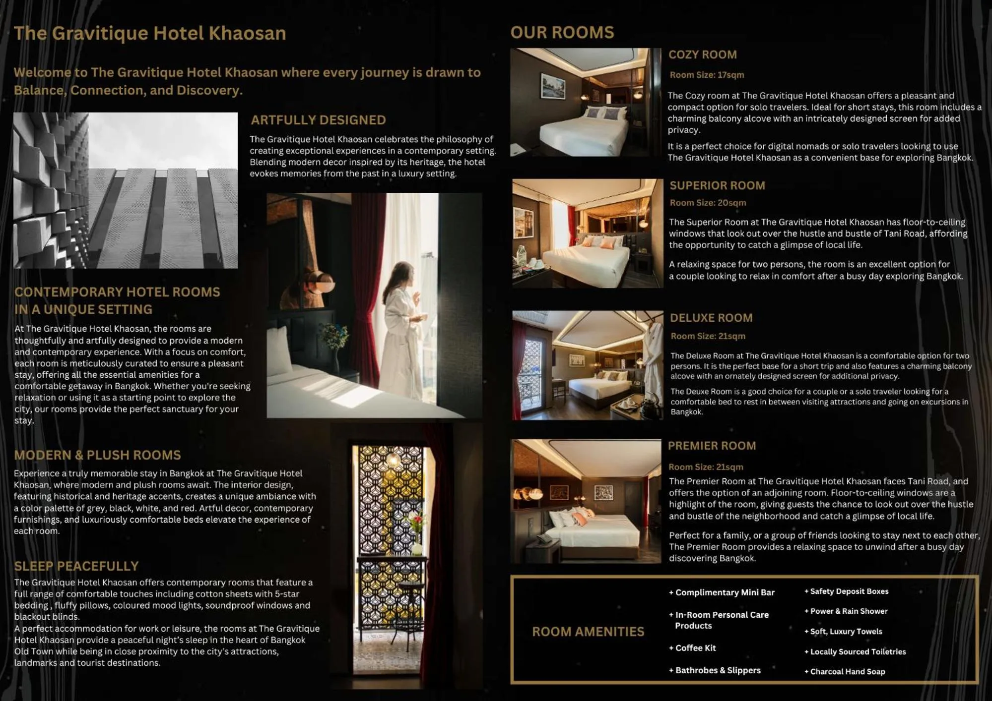 Text overlay in The Gravitique Hotel Khaosan