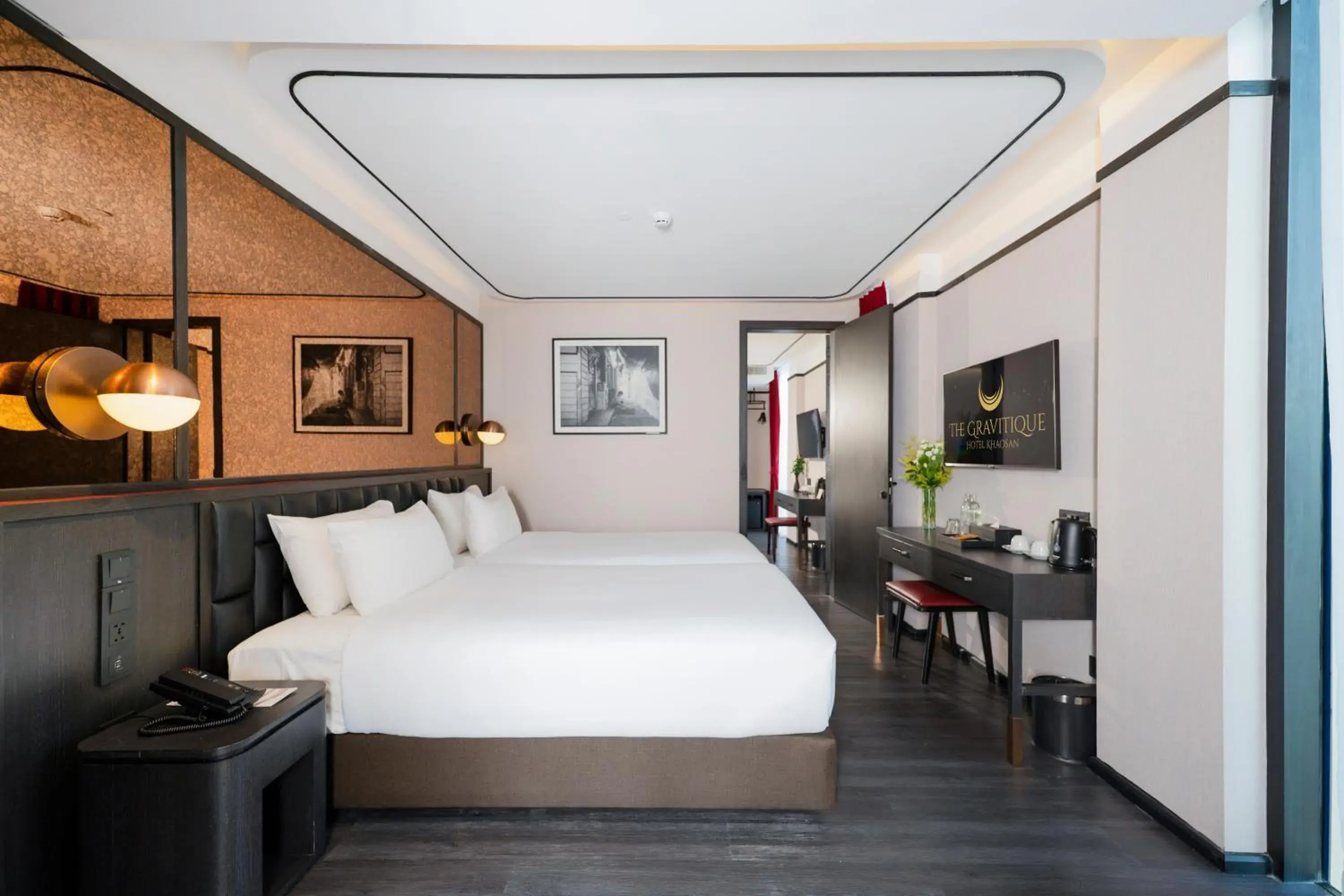 Bed in The Gravitique Hotel Khaosan Bed in The Gravitique Hotel Khaosan