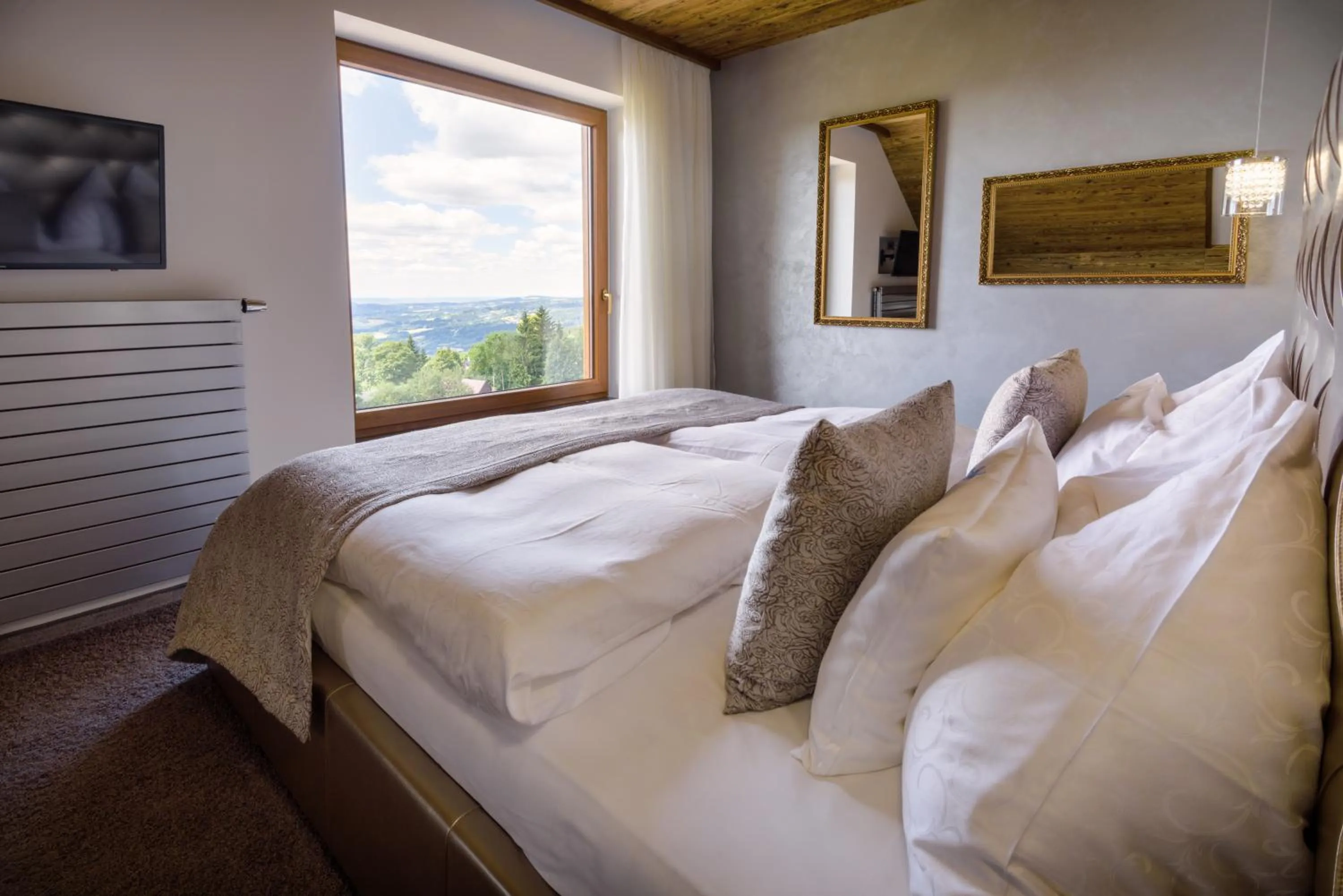 Bed in Wellness hotel V Nebi