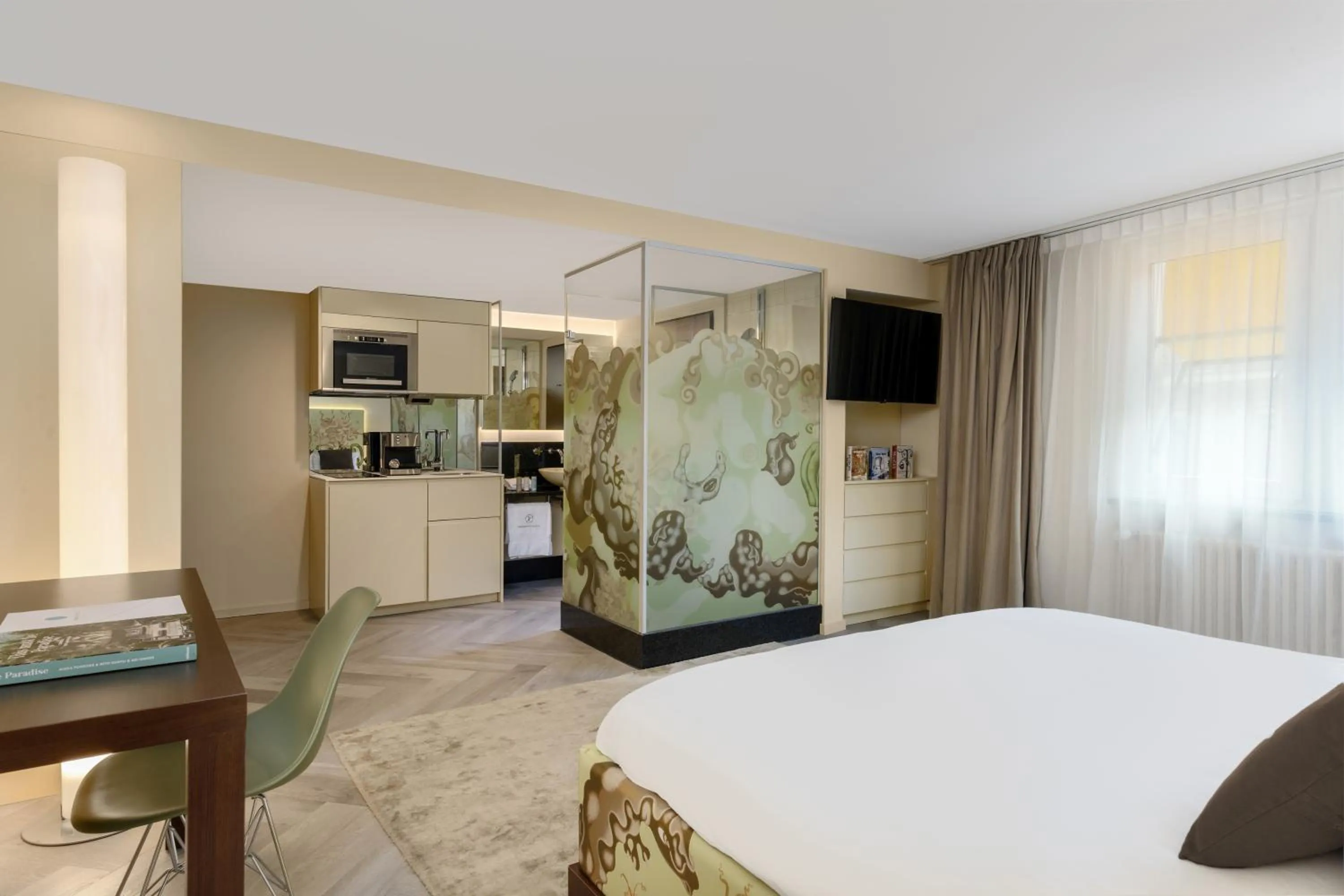 kitchen, Bed in VISIONAPARTMENTS Brandschenkestrasse