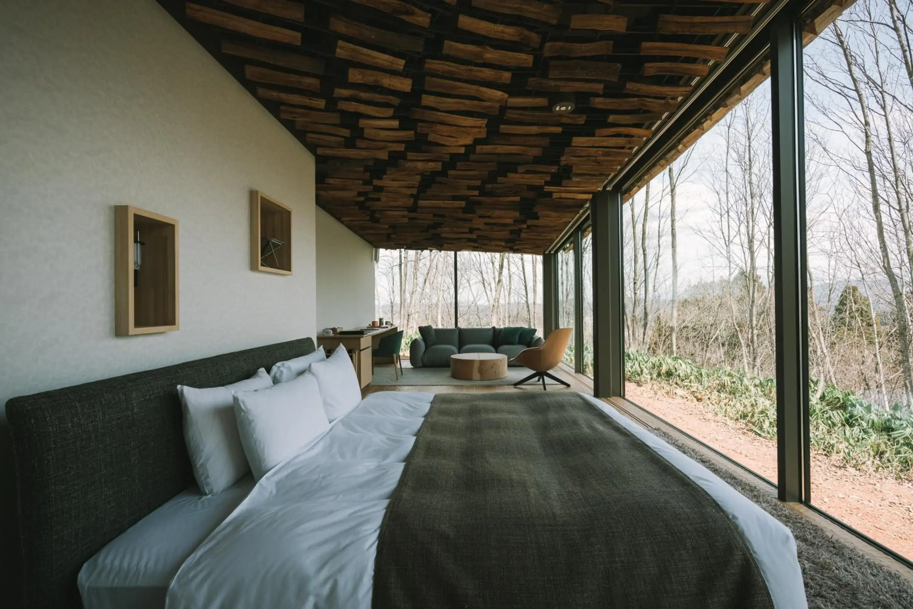 Bed in SNOW PEAK FIELD SUITE SPA HEADQUARTERS Bed in SNOW PEAK FIELD SUITE SPA HEADQUARTERS