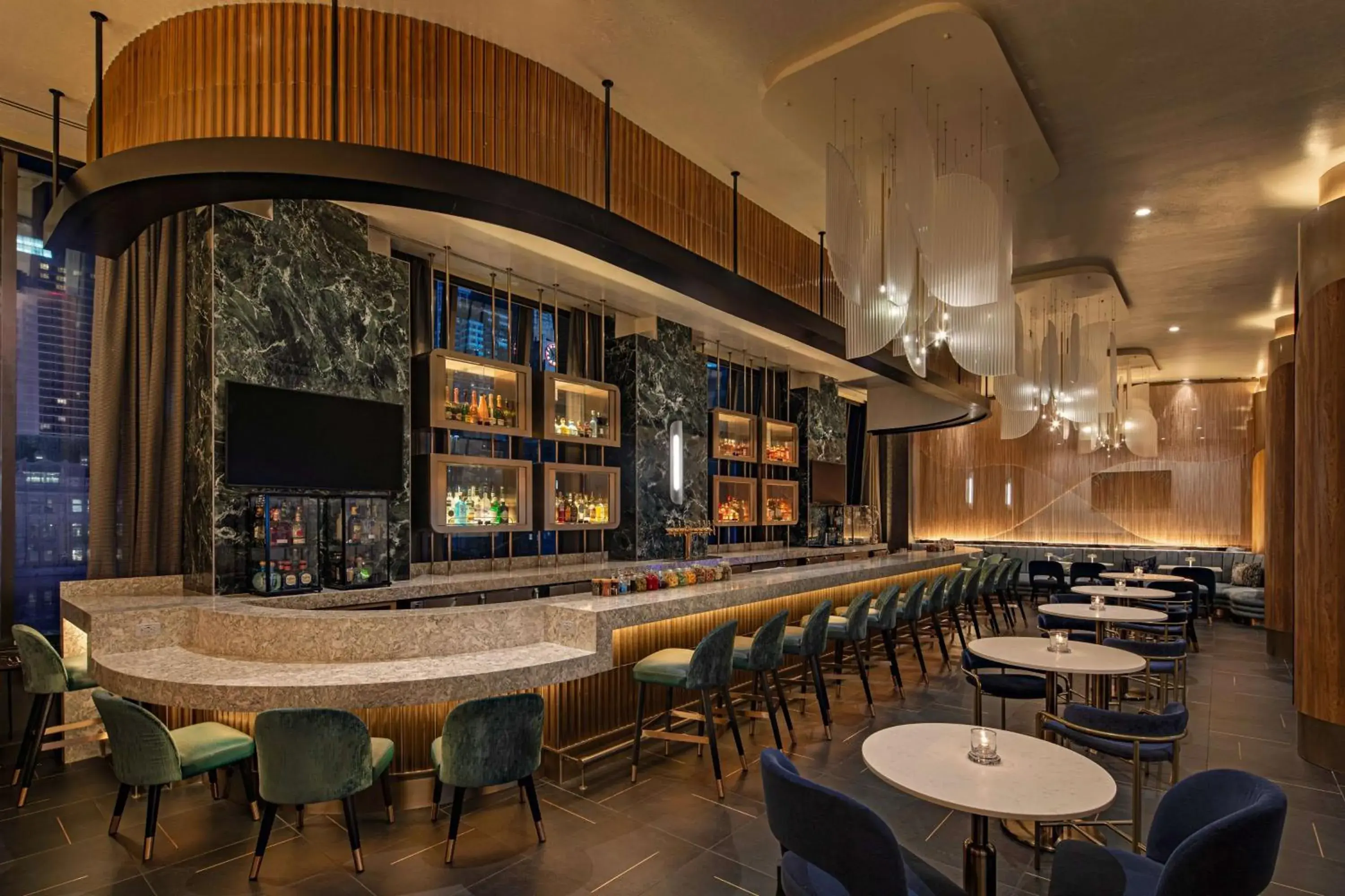 Lounge or bar in Hilton New York Times Square Lounge or bar in Hilton New York Times Square