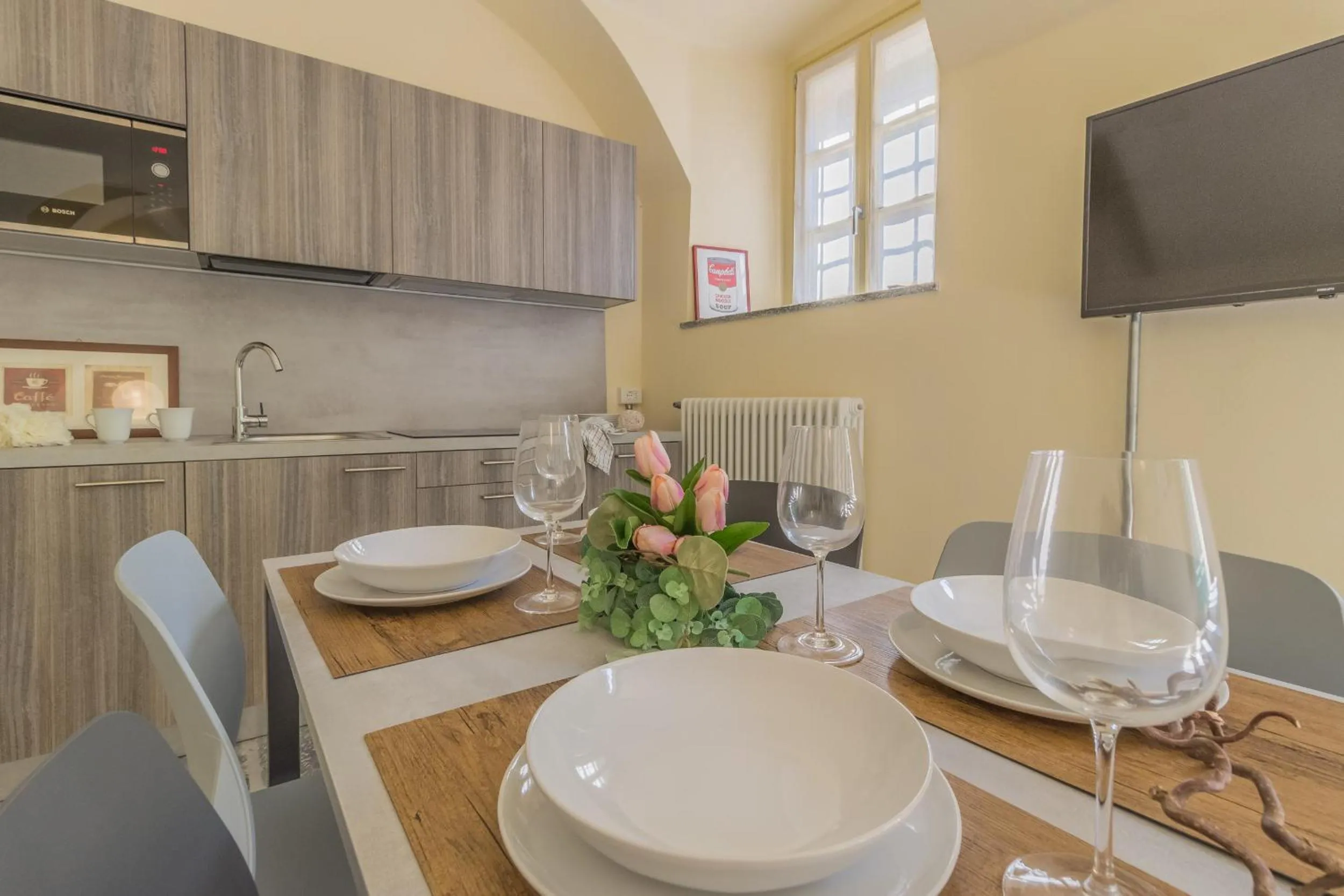 Dining area in Tiny Duke Apartment