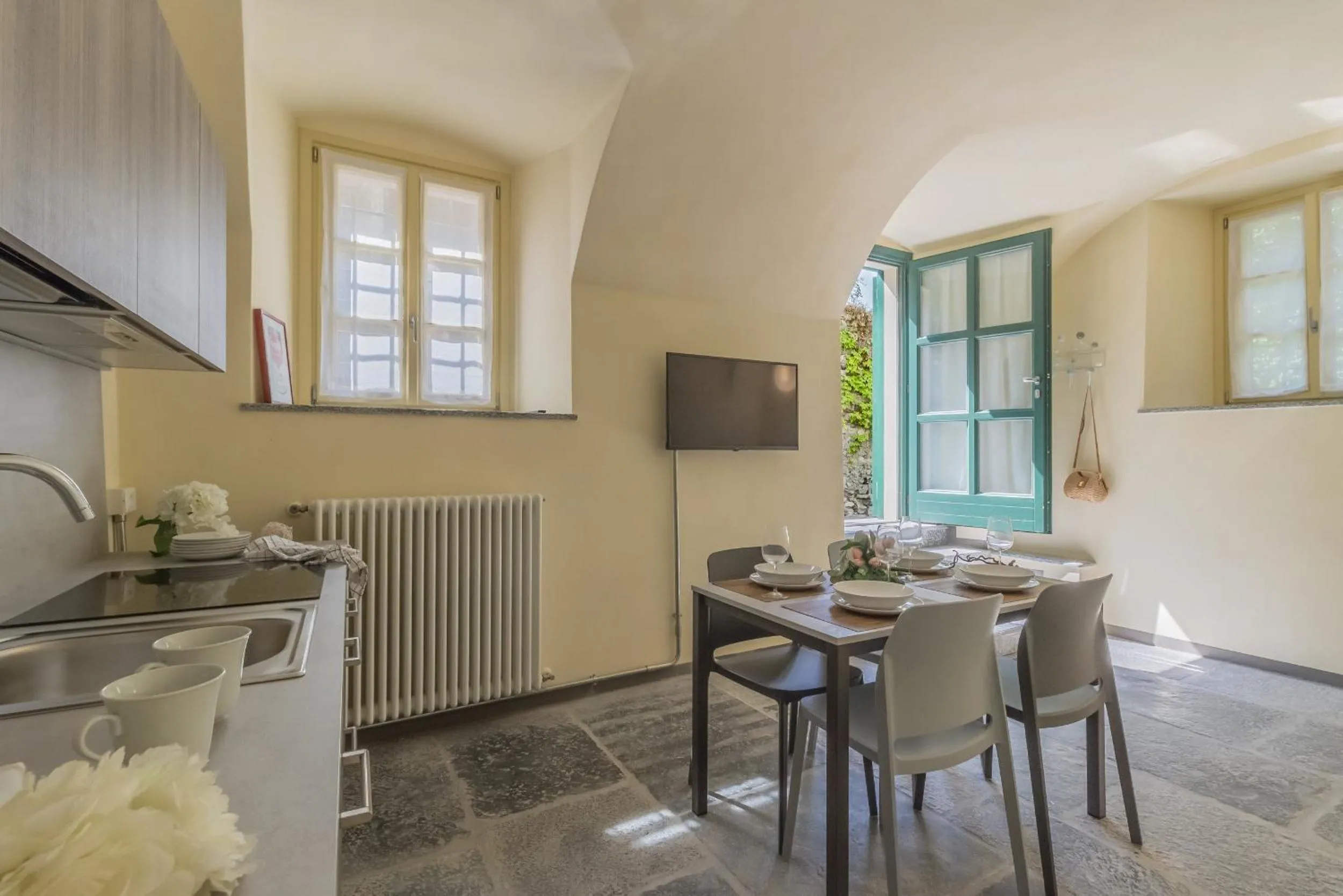 Dining area in Tiny Duke Apartment