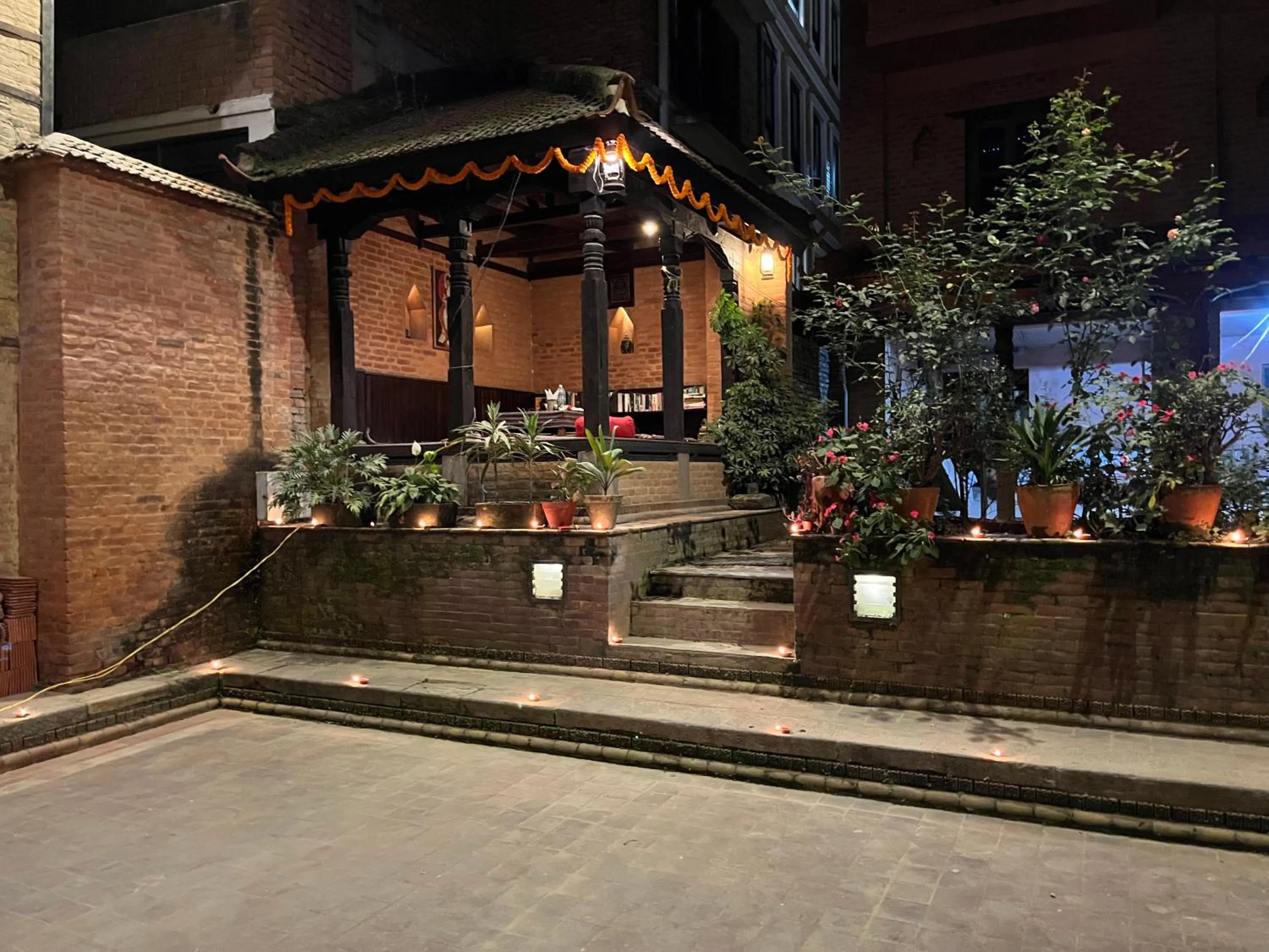 Inner courtyard view in Newa Chen Historic House UNESCO