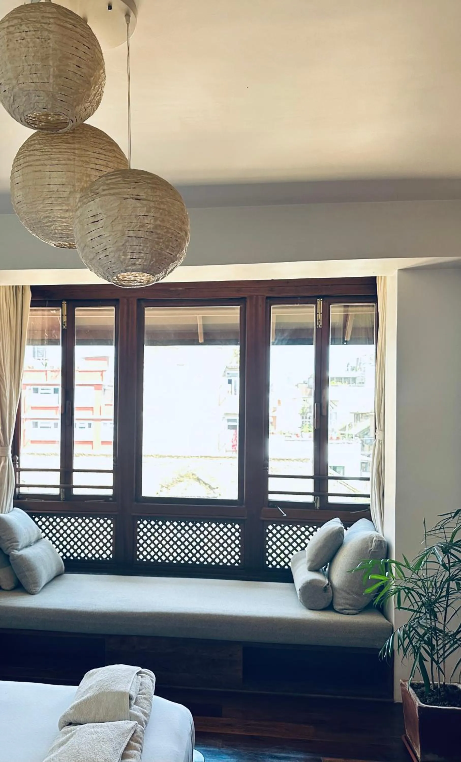 View (from property/room), Bed in Newa Chen Historic House UNESCO