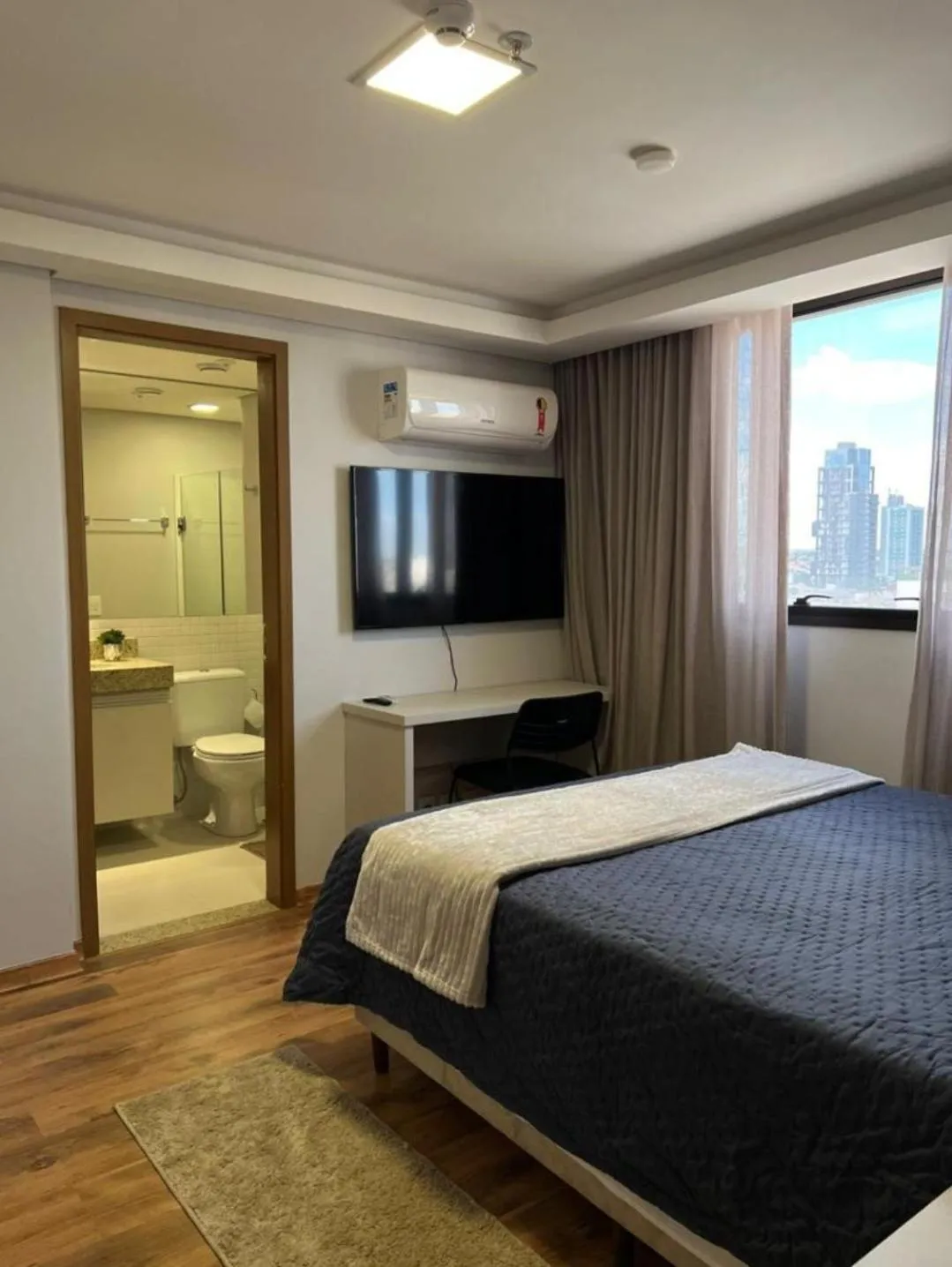 Bedroom, Bed in Hotel Flat Afonso Pena e Centro de Convenções Campo Grande