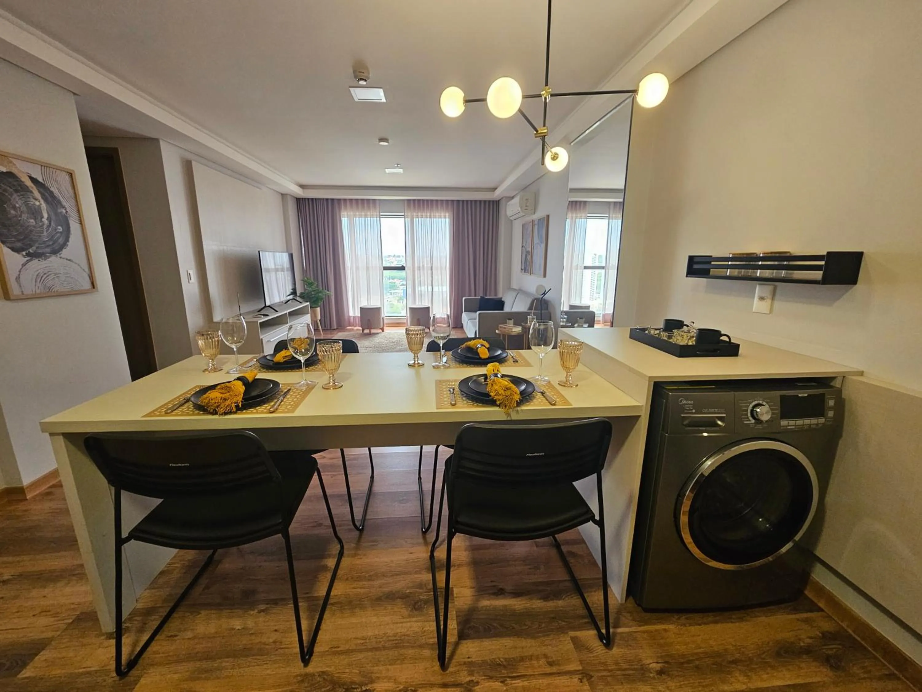 Living room in Hotel Flat Afonso Pena e Centro de Convenções Campo Grande