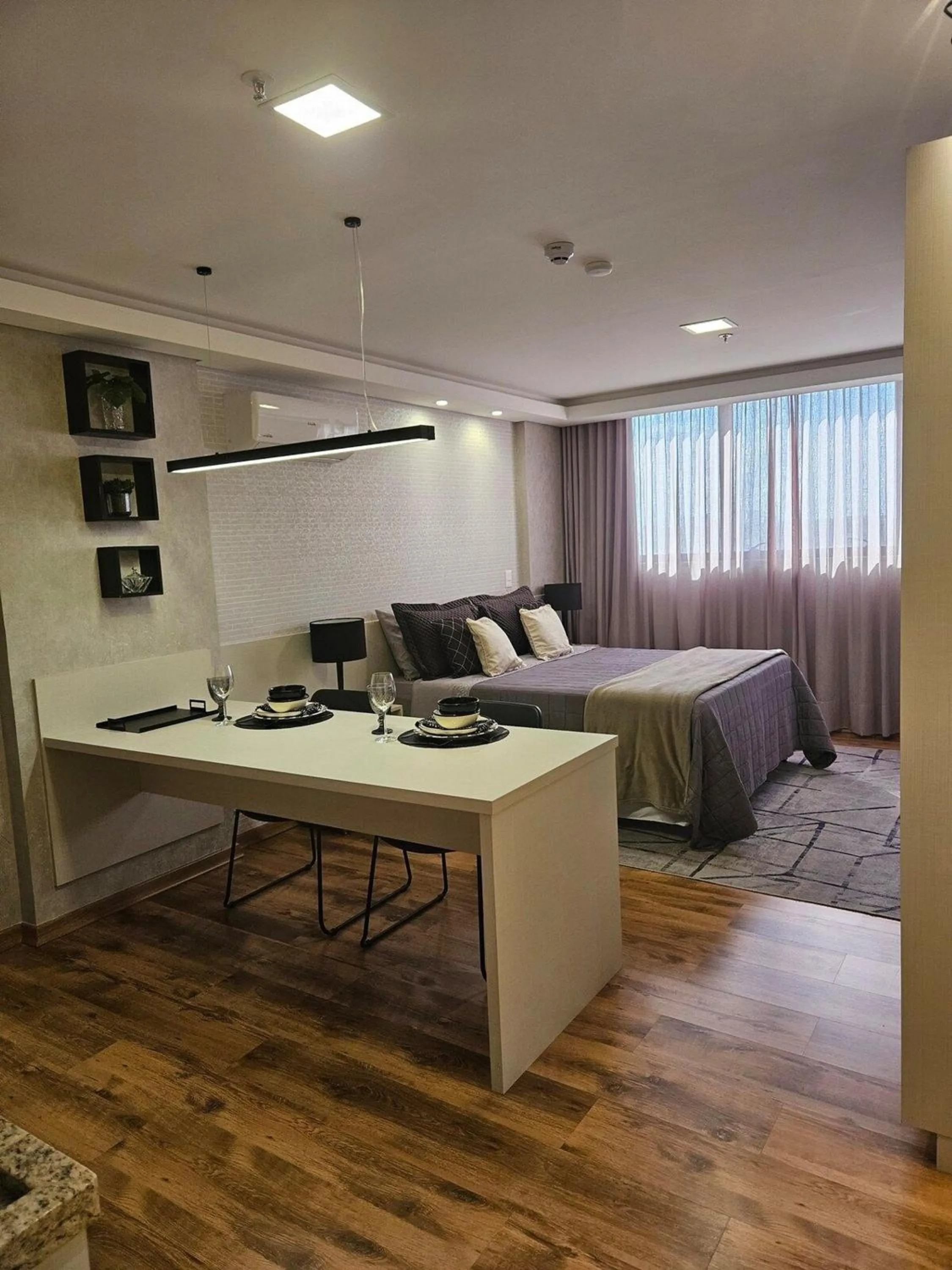 Bedroom, Bed in Hotel Flat Afonso Pena e Centro de Convenções Campo Grande