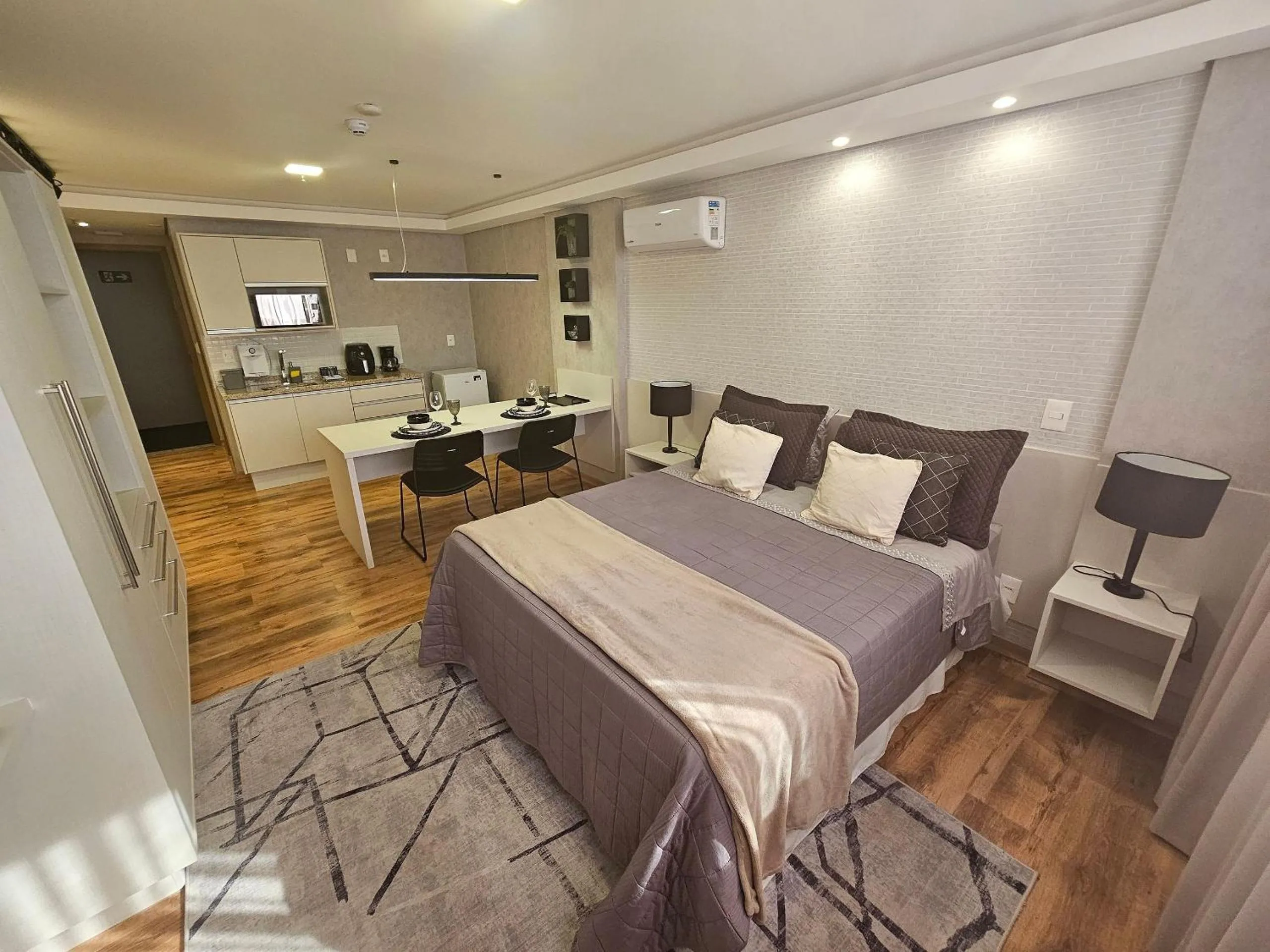 Photo of the whole room, Bed in Hotel Flat Afonso Pena e Centro de Convenções Campo Grande