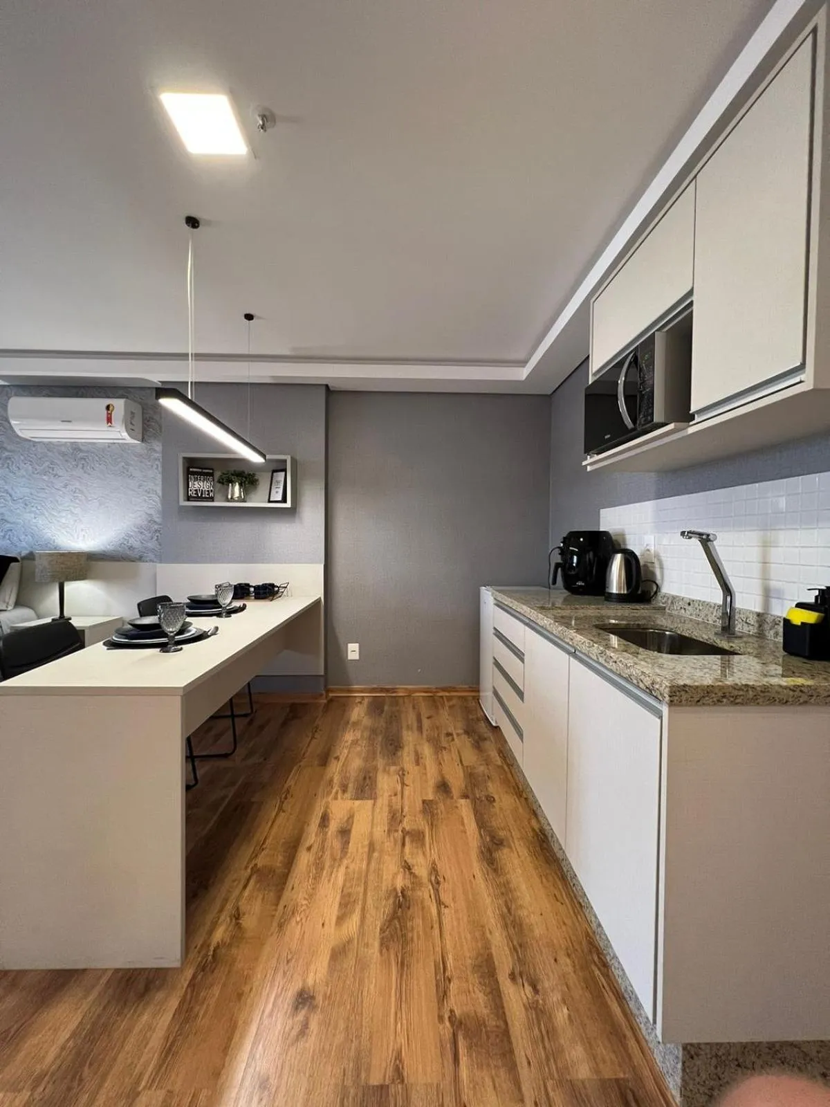 kitchen in Hotel Flat Afonso Pena e Centro de Convenções Campo Grande